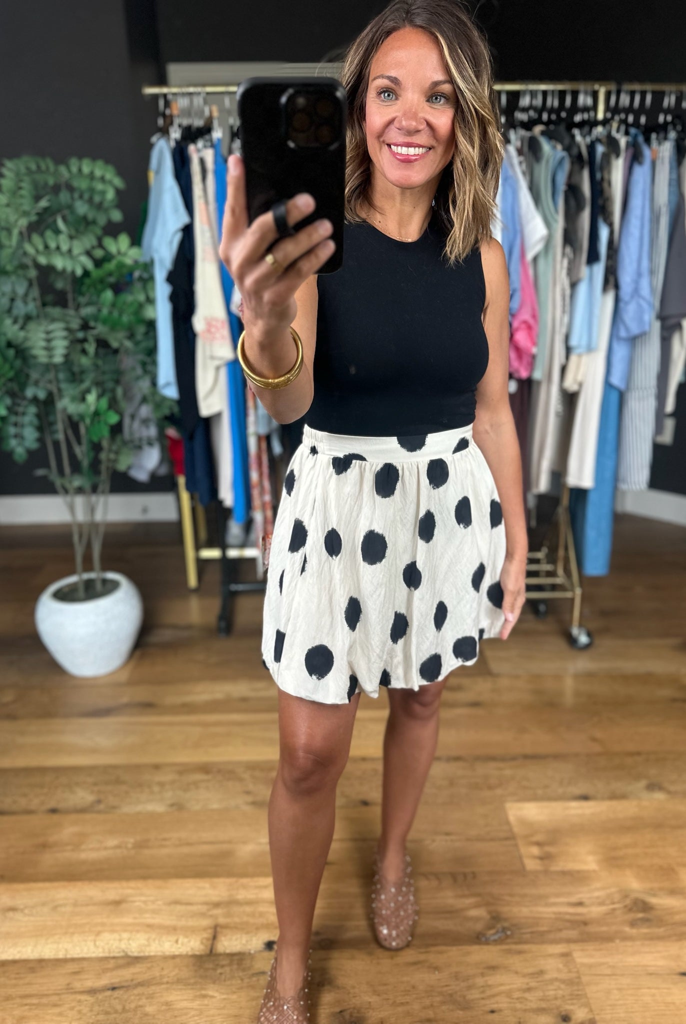 Sweet Spot Polka-Dot Skirt-Skirts-THML-Anna Kaytes Boutique, Women's Fashion Boutique in Grinnell, Iowa