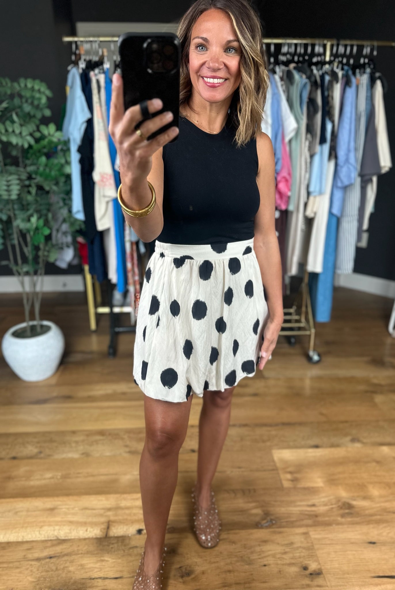 Sweet Spot Polka-Dot Skirt-Skirts-THML-Anna Kaytes Boutique, Women's Fashion Boutique in Grinnell, Iowa