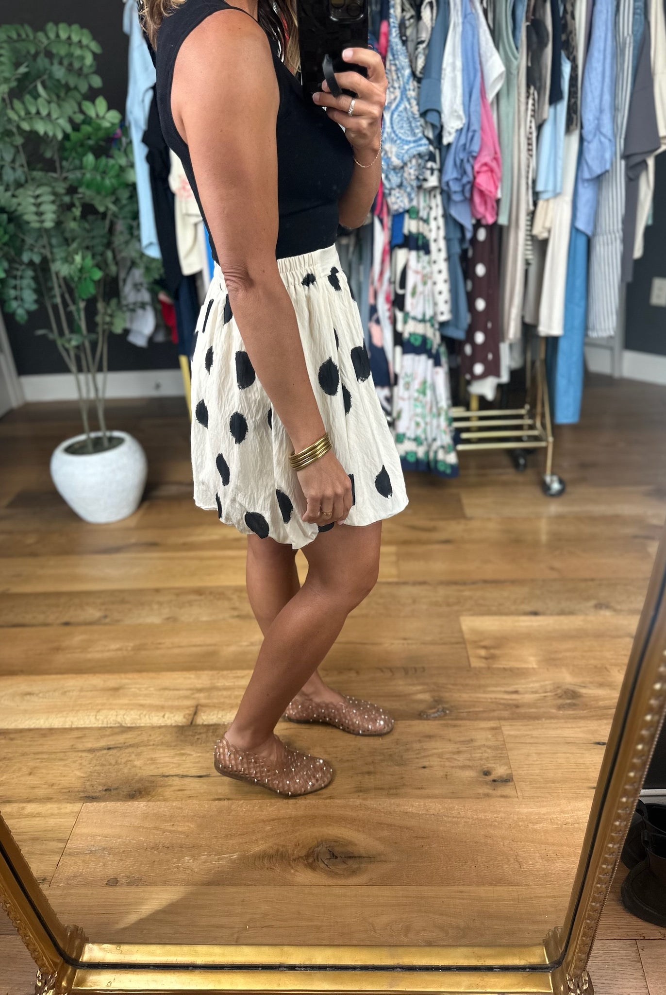 Sweet Spot Polka-Dot Skirt-Skirts-THML-Anna Kaytes Boutique, Women's Fashion Boutique in Grinnell, Iowa