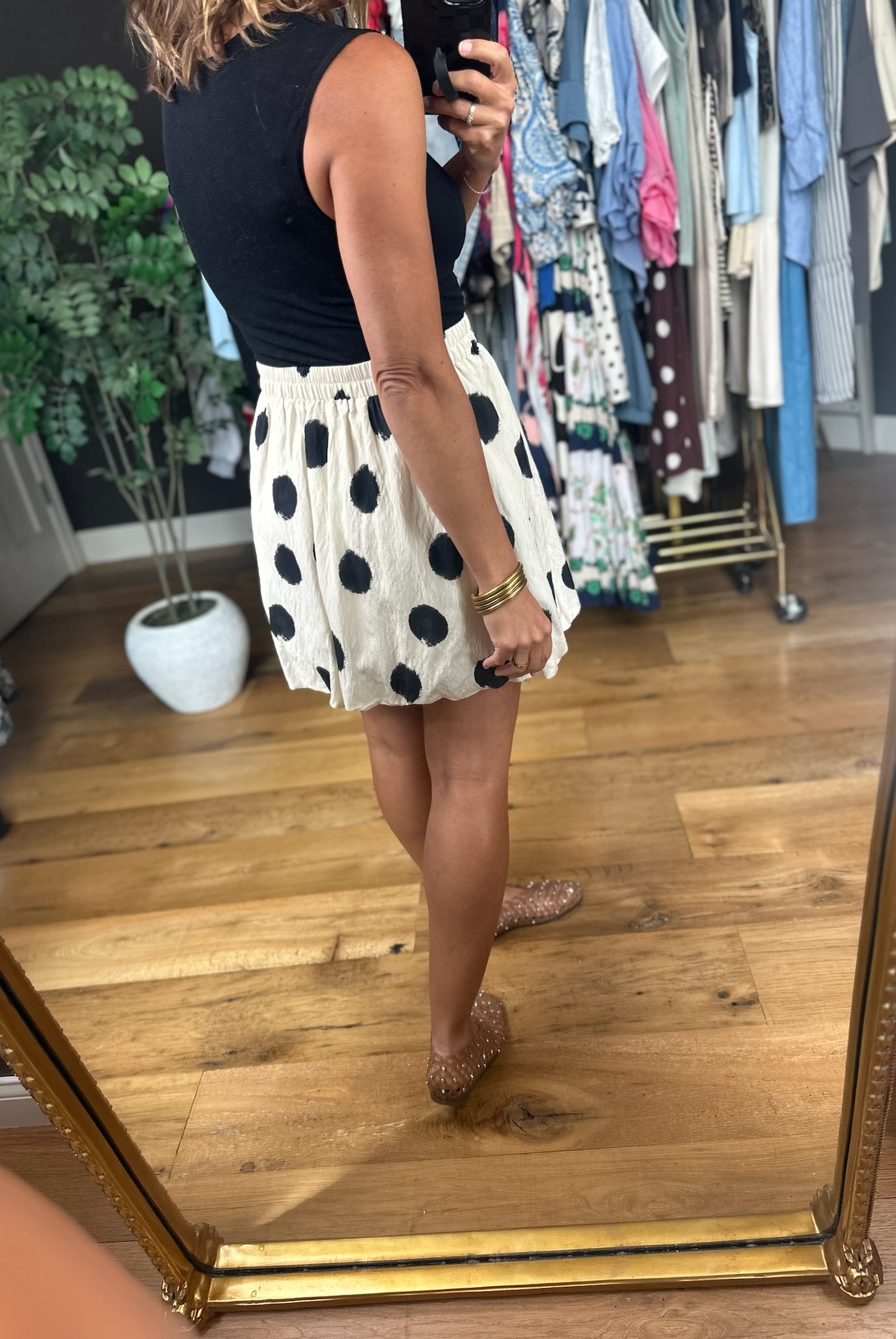 Sweet Spot Polka-Dot Skirt-Skirts-THML-Anna Kaytes Boutique, Women's Fashion Boutique in Grinnell, Iowa