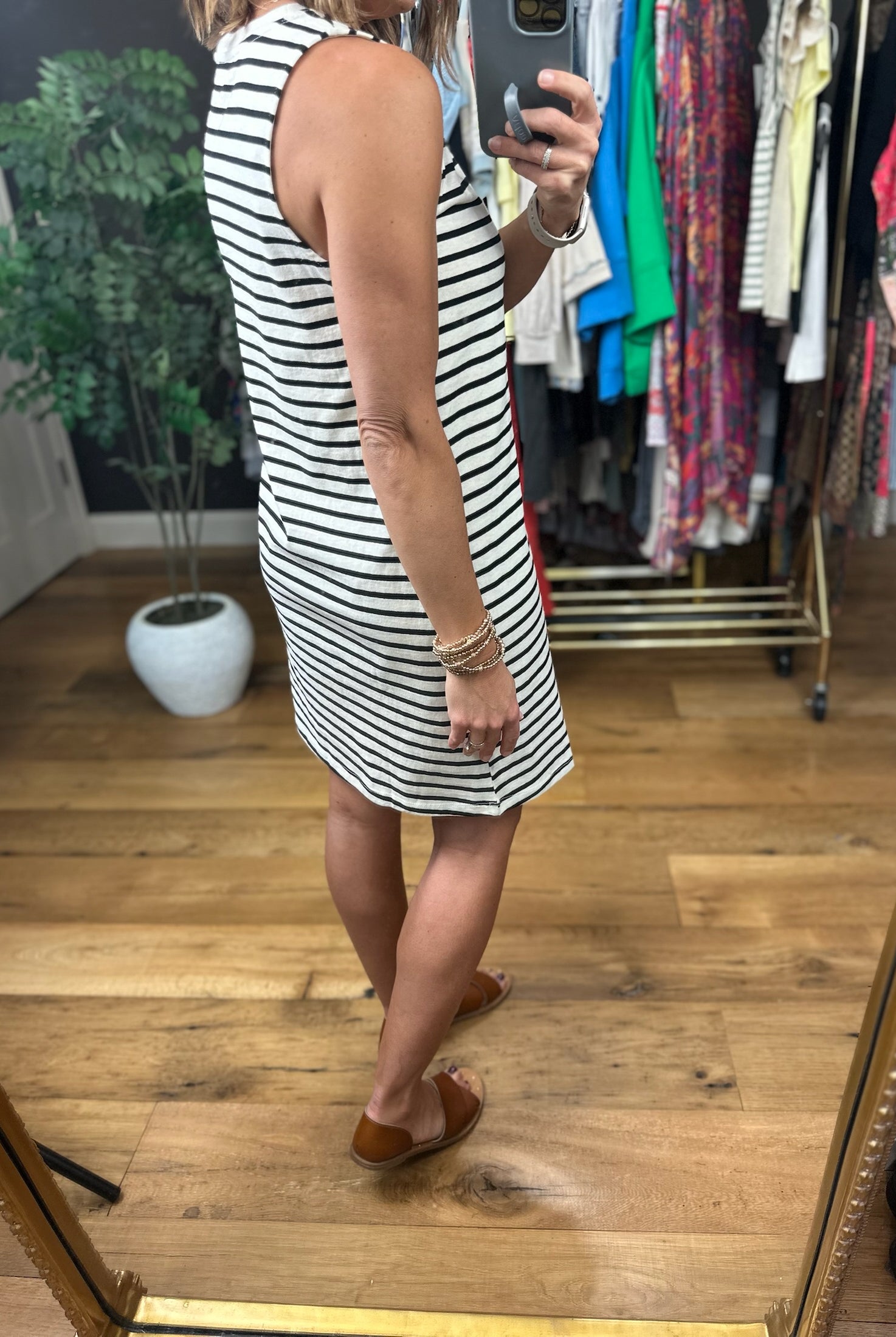 Sunny Days Striped Pocket Tee Dress-Dresses-Double Zero-Anna Kaytes Boutique, Women's Fashion Boutique in Grinnell, Iowa