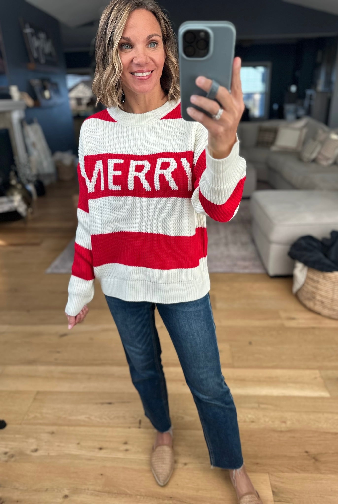Merry Knit Crew Sweater-Sweaters-Wishlist-Anna Kaytes Boutique, Women's Fashion Boutique in Grinnell, Iowa