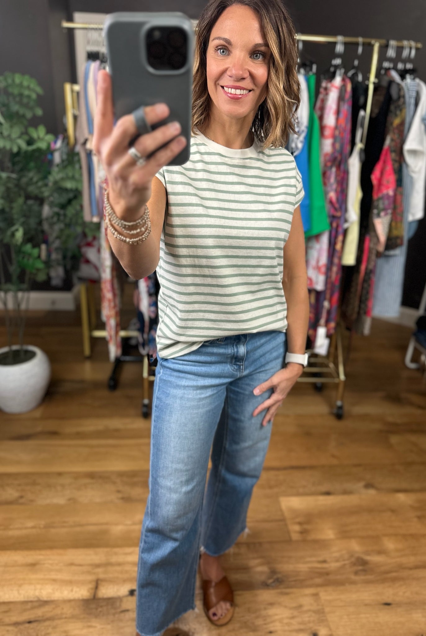 Hope For The Best Striped Top-Short Sleeves-Double Zero-Anna Kaytes Boutique, Women's Fashion Boutique in Grinnell, Iowa