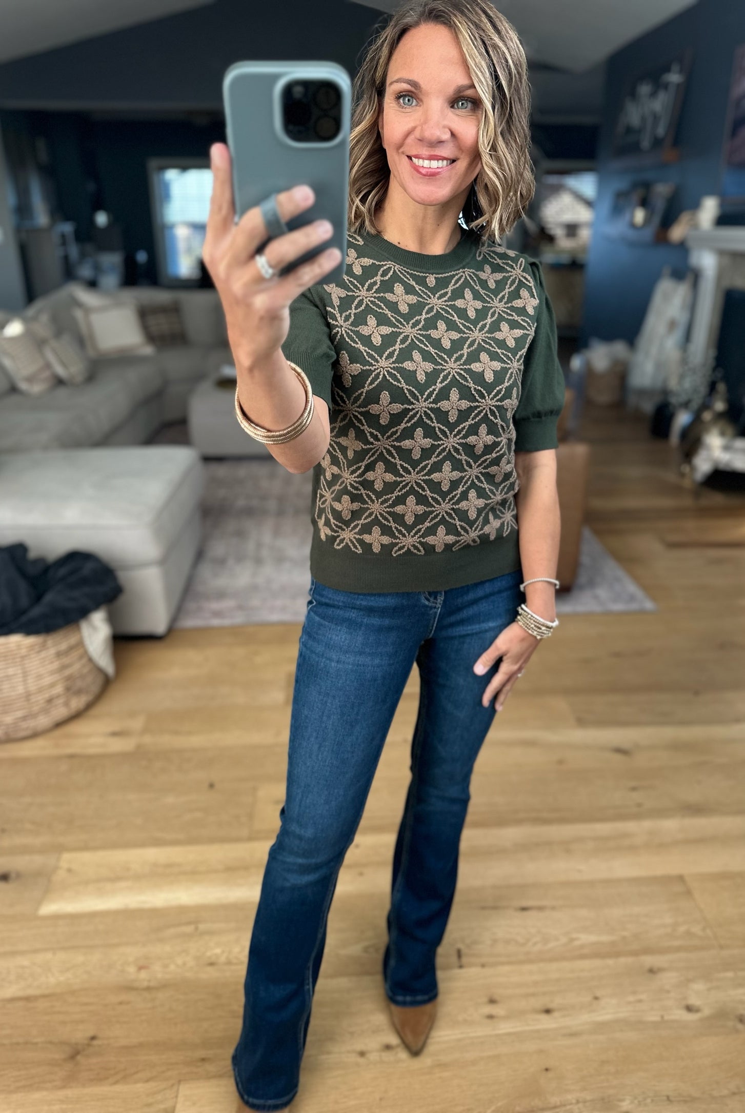 Let It Go Textured Knit Top-Short Sleeves-& Merci-Anna Kaytes Boutique, Women's Fashion Boutique in Grinnell, Iowa