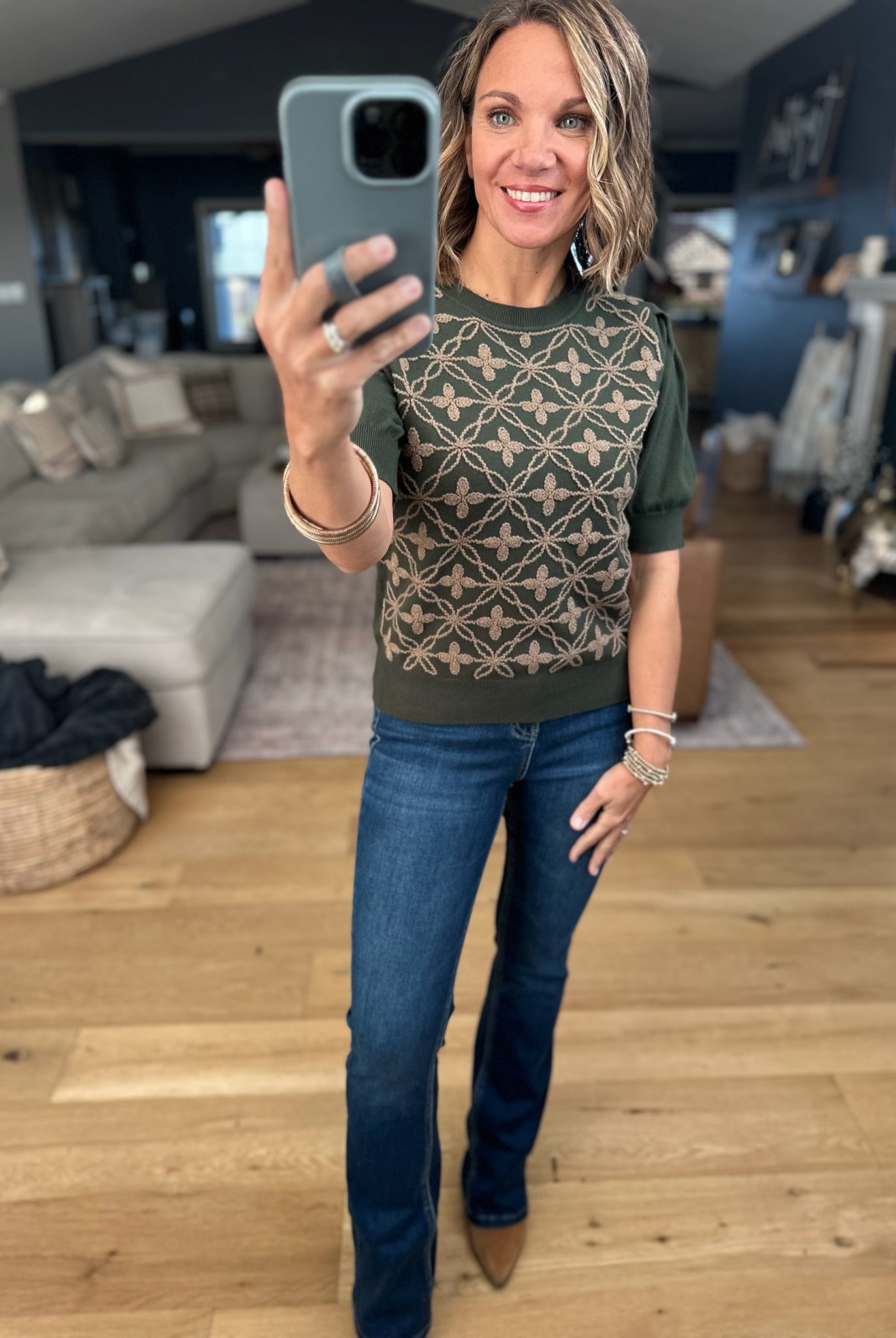 Let It Go Textured Knit Top-Short Sleeves-& Merci-Anna Kaytes Boutique, Women's Fashion Boutique in Grinnell, Iowa