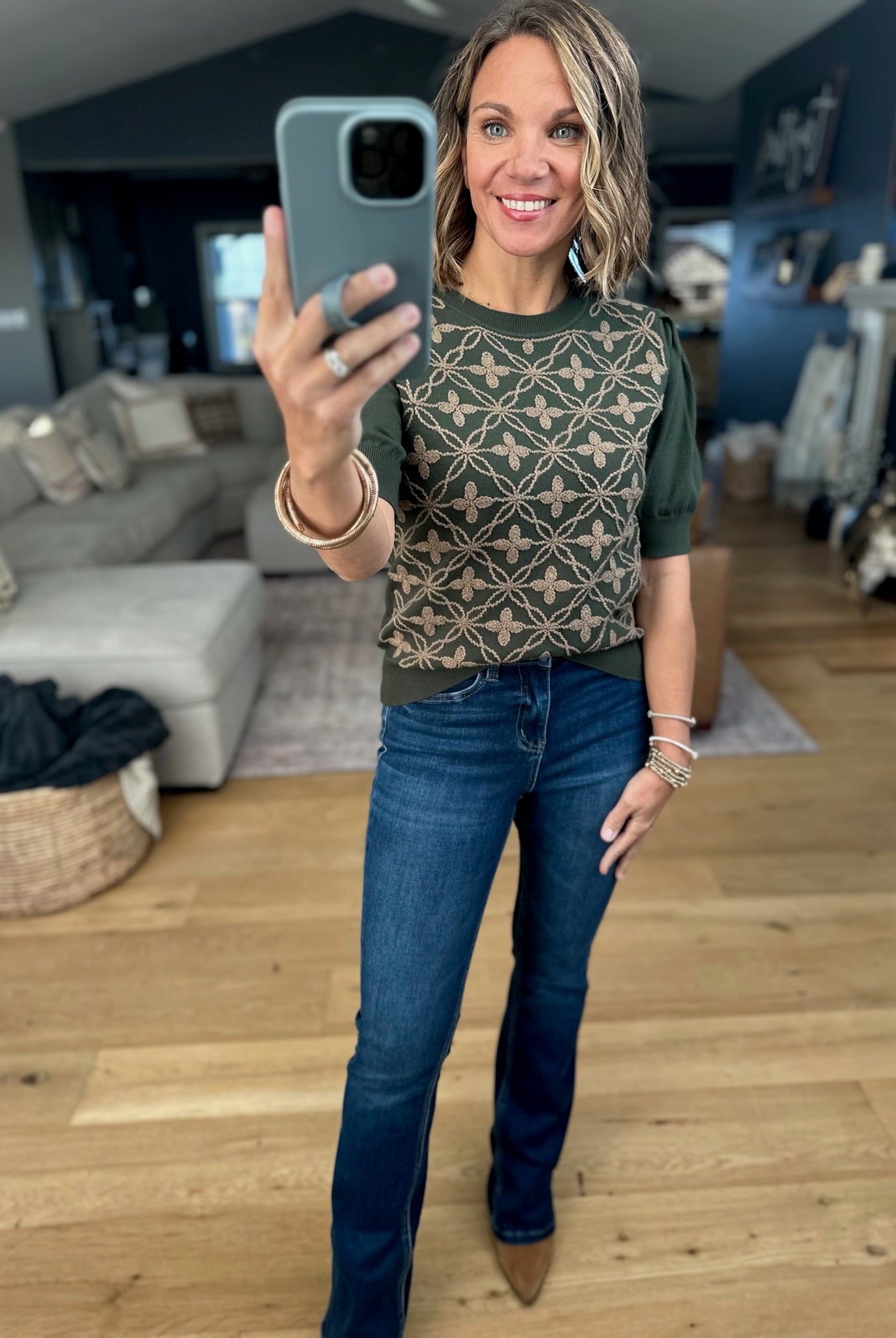 Let It Go Textured Knit Top-Short Sleeves-& Merci-Anna Kaytes Boutique, Women's Fashion Boutique in Grinnell, Iowa