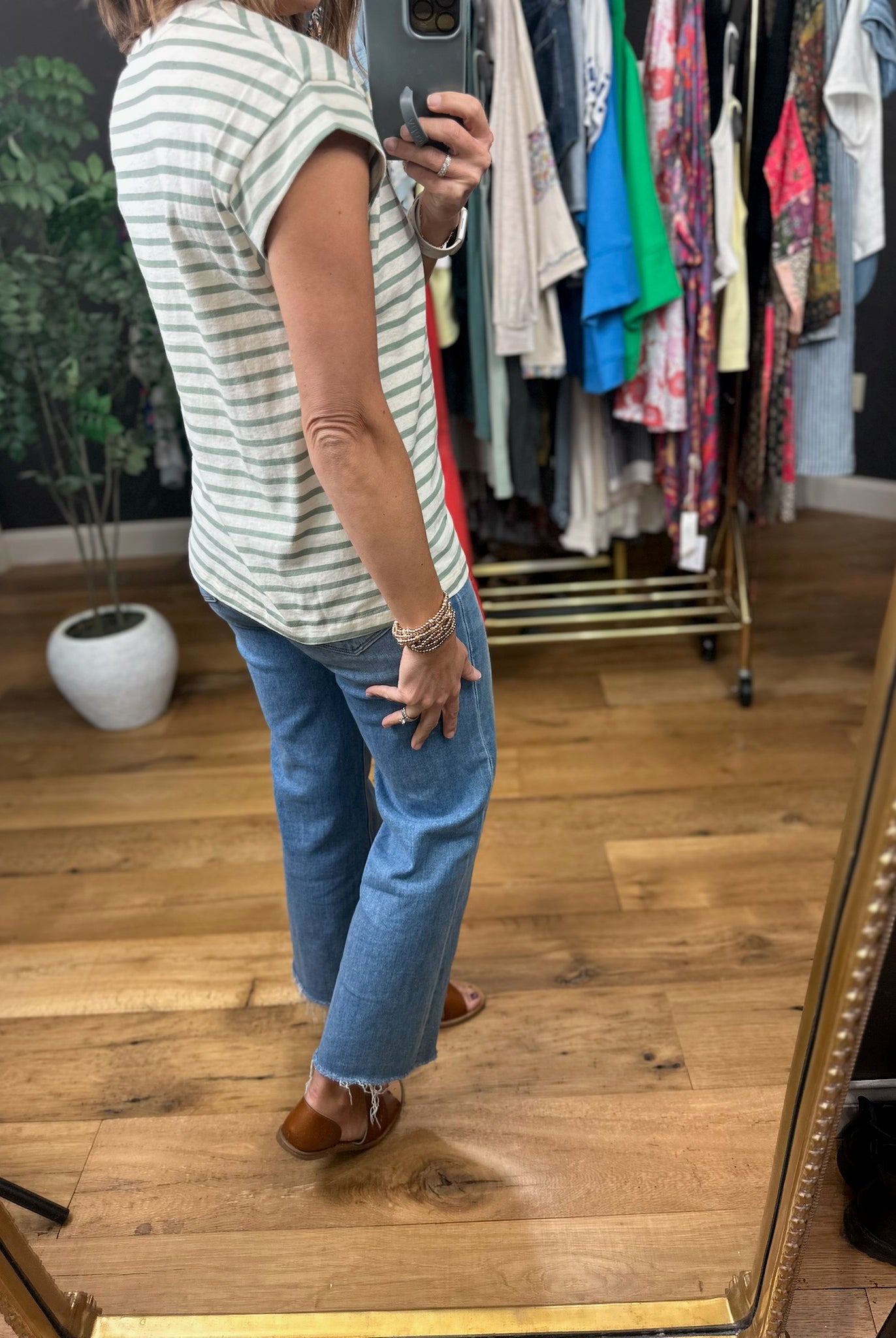 Hope For The Best Striped Top-Short Sleeves-Double Zero-Anna Kaytes Boutique, Women's Fashion Boutique in Grinnell, Iowa