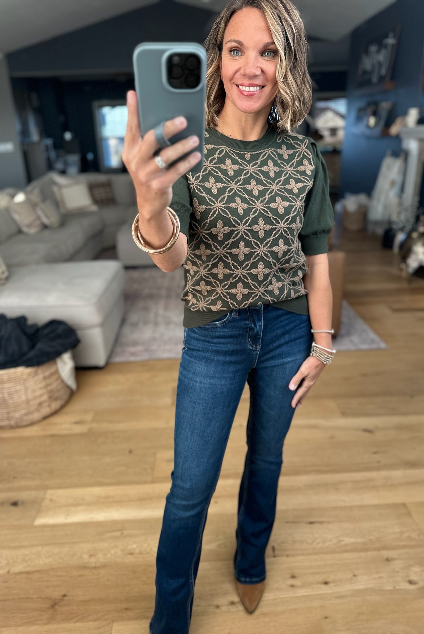 Let It Go Textured Knit Top-Short Sleeves-& Merci-Anna Kaytes Boutique, Women's Fashion Boutique in Grinnell, Iowa