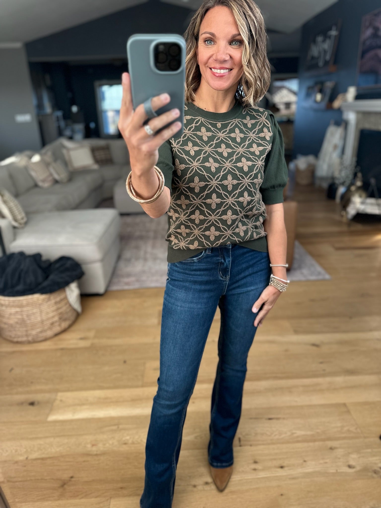 Let It Go Textured Knit Top-Short Sleeves-& Merci-Anna Kaytes Boutique, Women's Fashion Boutique in Grinnell, Iowa