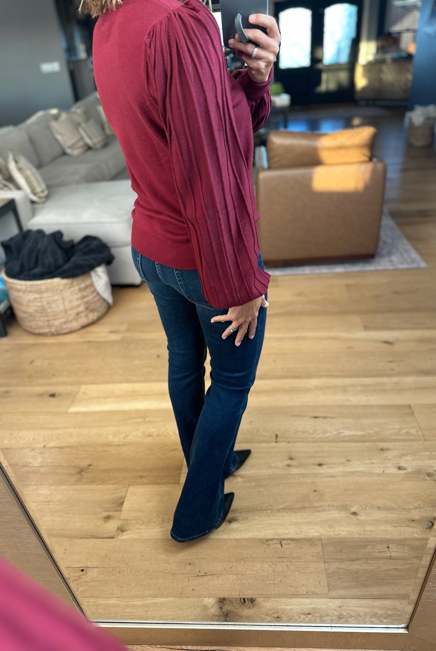 On The List Balloon Sleeve Knit-Long Sleeves-& Merci-Anna Kaytes Boutique, Women's Fashion Boutique in Grinnell, Iowa