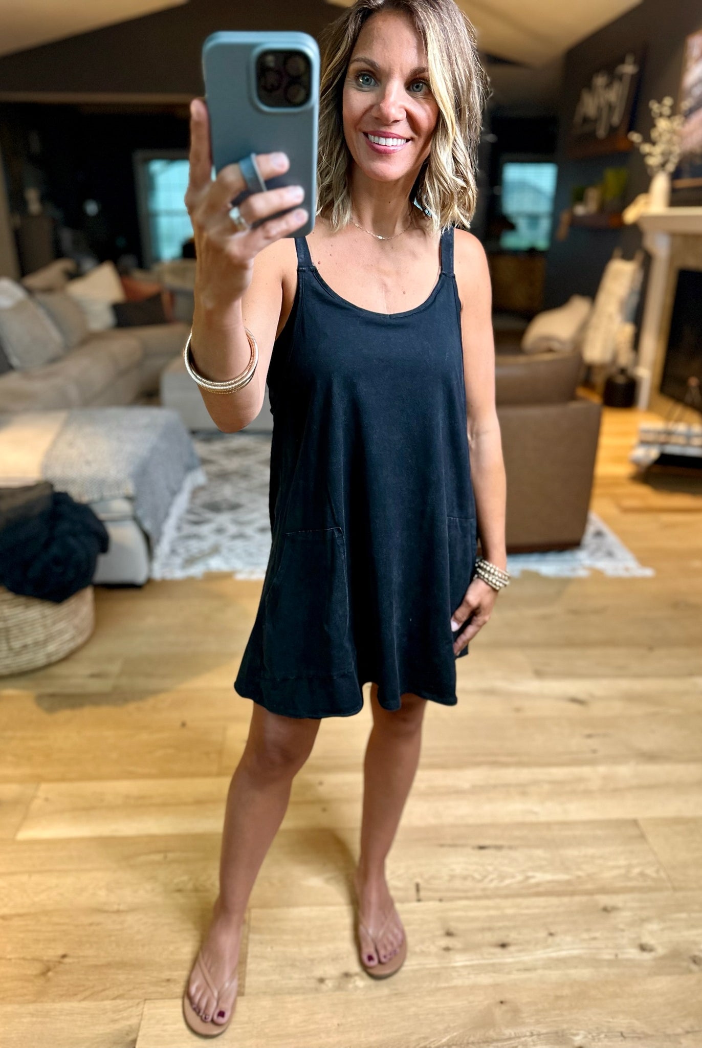 Out & About Dress With Romper Lining-Rompers-Very J-Anna Kaytes Boutique, Women's Fashion Boutique in Grinnell, Iowa