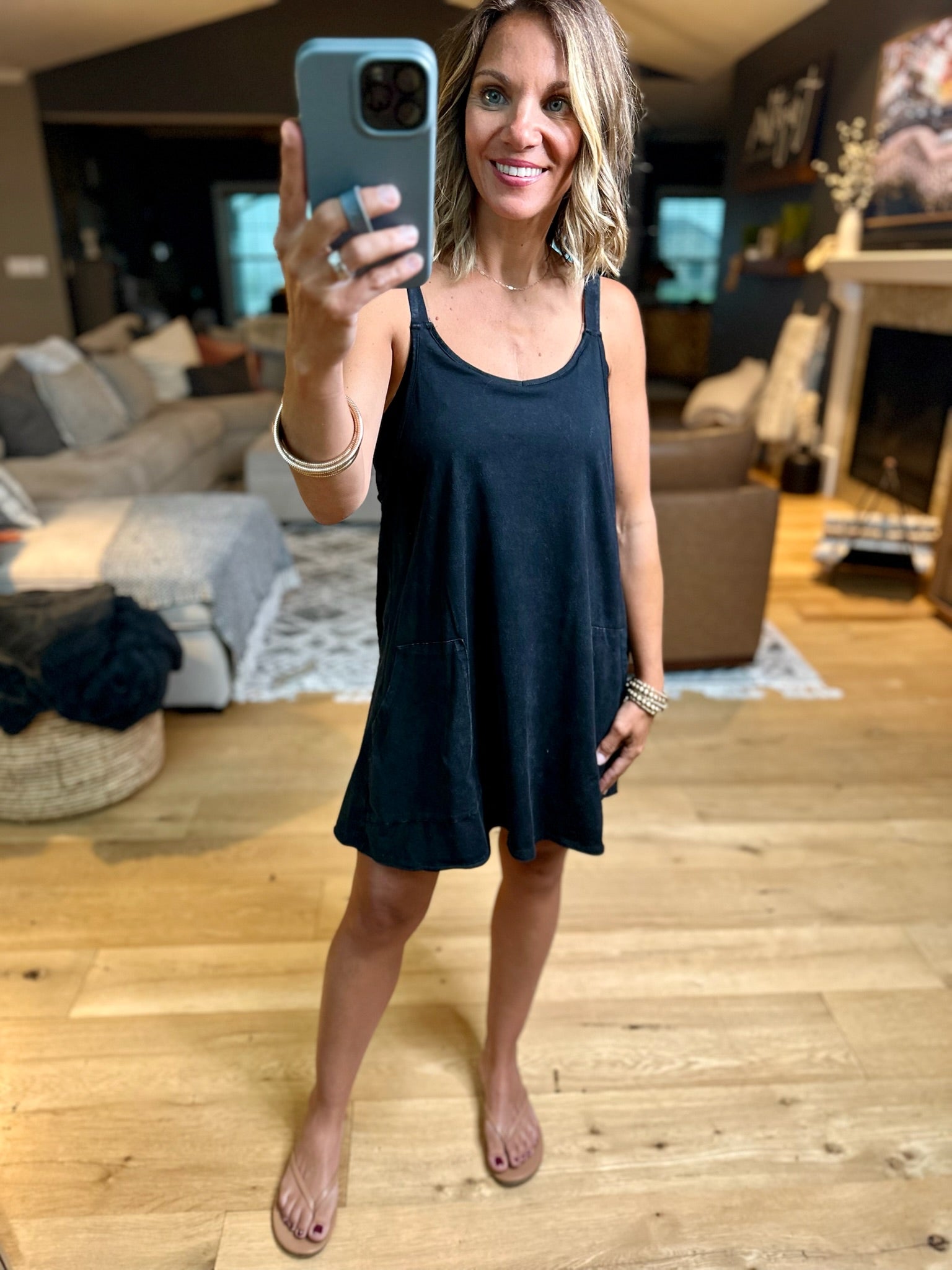 Out & About Dress With Romper Lining-Rompers-Very J-Anna Kaytes Boutique, Women's Fashion Boutique in Grinnell, Iowa