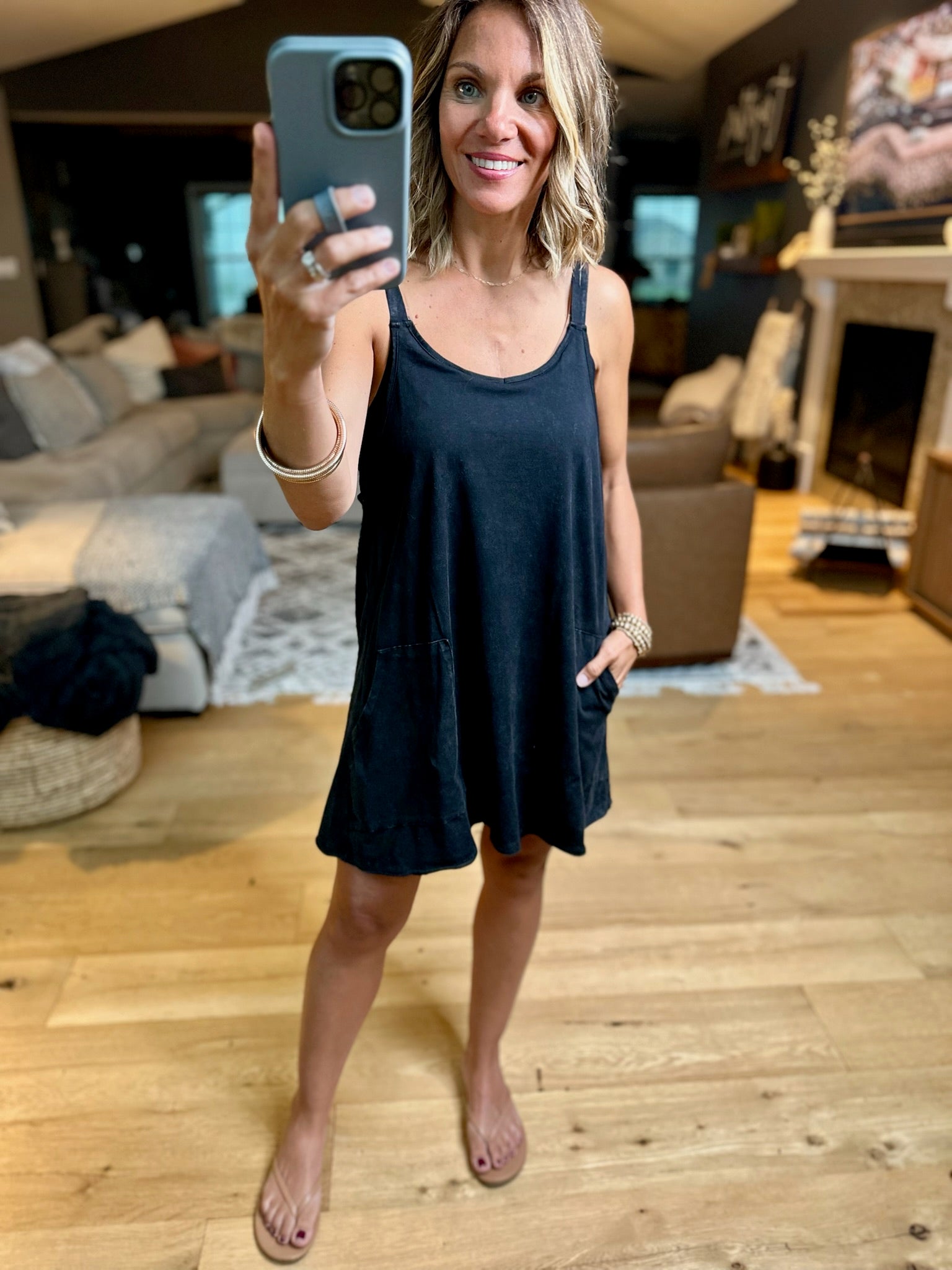 Out & About Dress With Romper Lining-Rompers-Very J-Anna Kaytes Boutique, Women's Fashion Boutique in Grinnell, Iowa