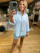 Chasing Clouds Button-Down Top-Be Cool-Anna Kaytes Boutique, Women's Fashion Boutique in Grinnell, Iowa