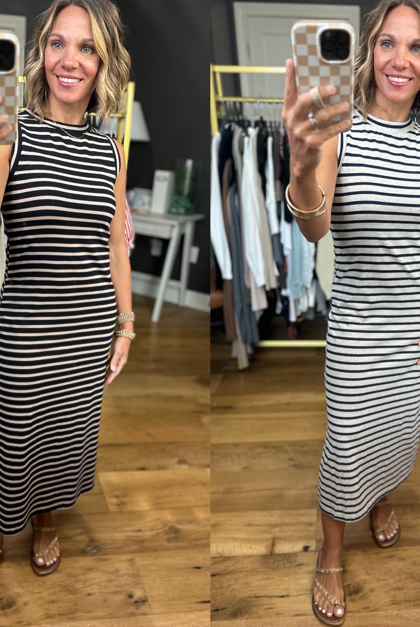 Stand By Me Striped Midi Dress - Multiple Options-Dresses-Eesome-Anna Kaytes Boutique, Women's Fashion Boutique in Grinnell, Iowa