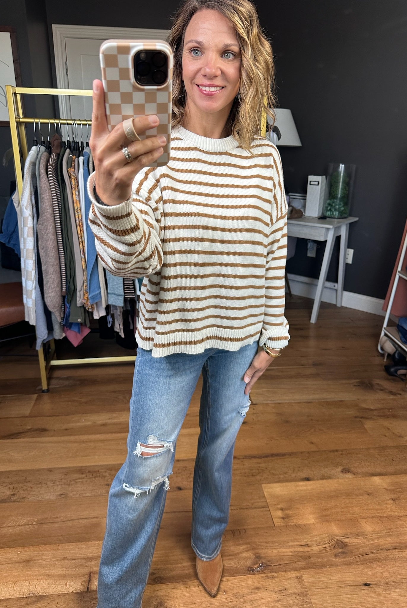Most Of All Striped Crew Sweater - Multiple Options-Wishlist-Anna Kaytes Boutique, Women's Fashion Boutique in Grinnell, Iowa
