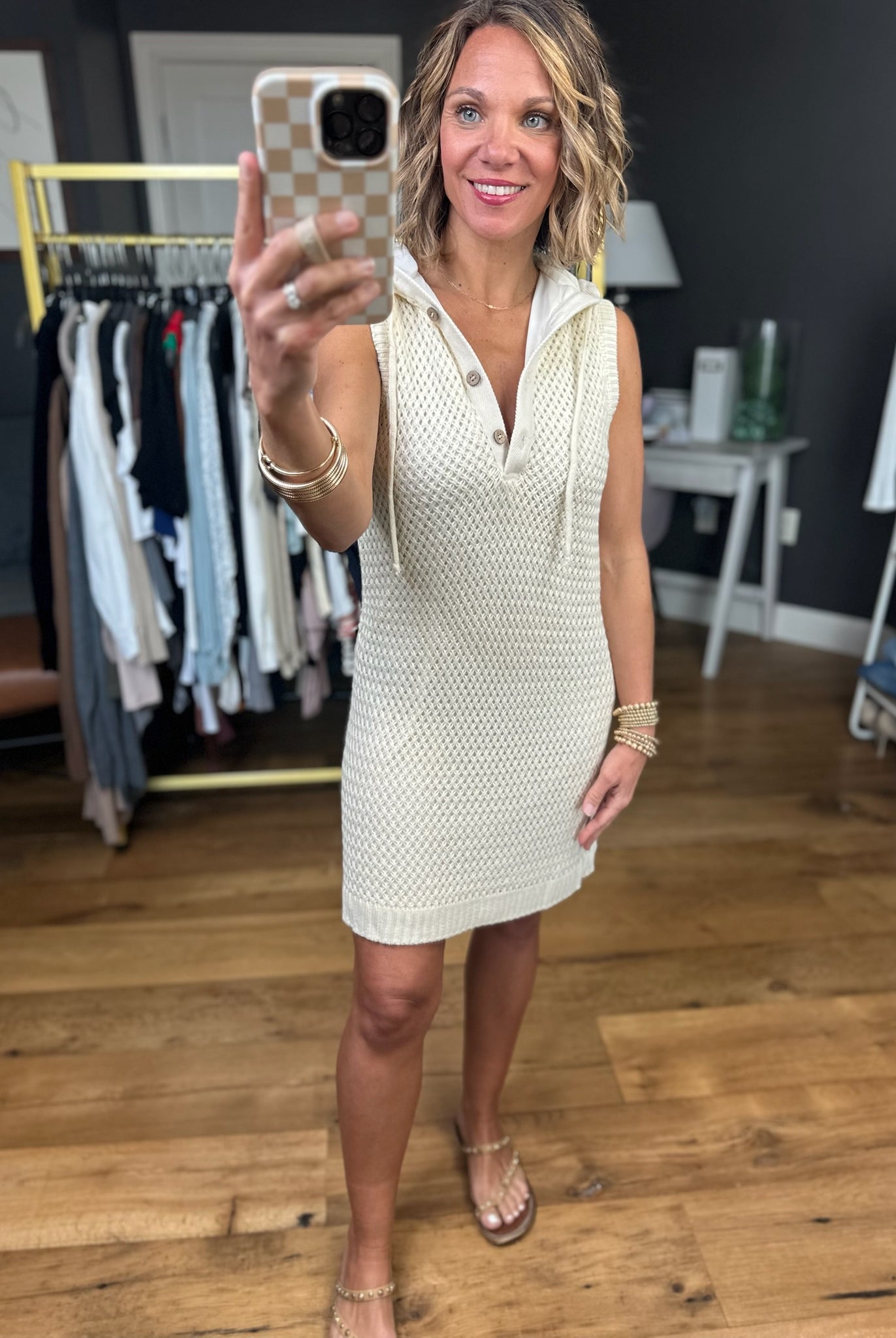 Life's A Breeze Hooded Knit Dress - Natural-Wishlist-Anna Kaytes Boutique, Women's Fashion Boutique in Grinnell, Iowa