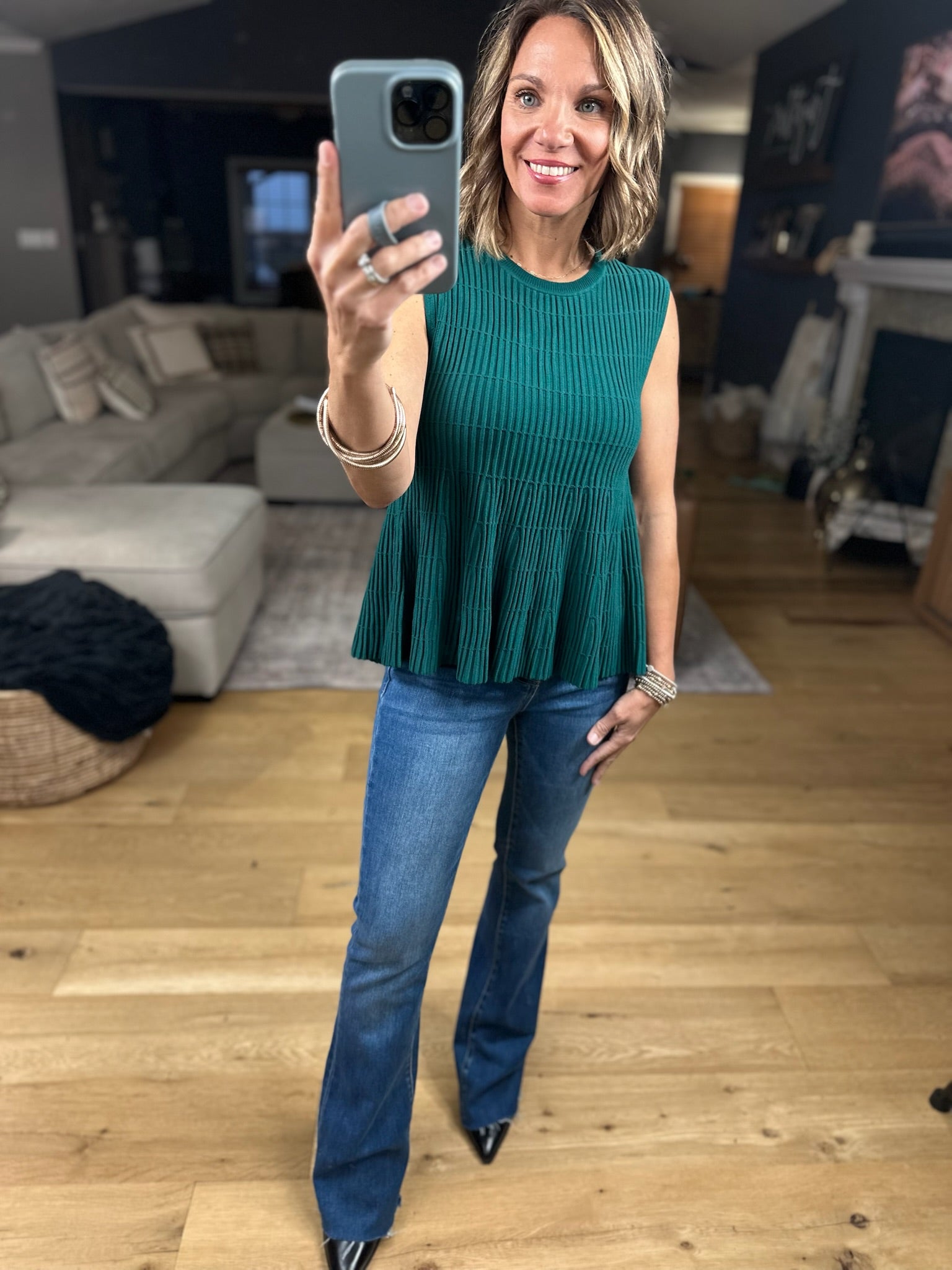 Something Better Peplum Textured Top-Sweaters-Wishlist-Anna Kaytes Boutique, Women's Fashion Boutique in Grinnell, Iowa