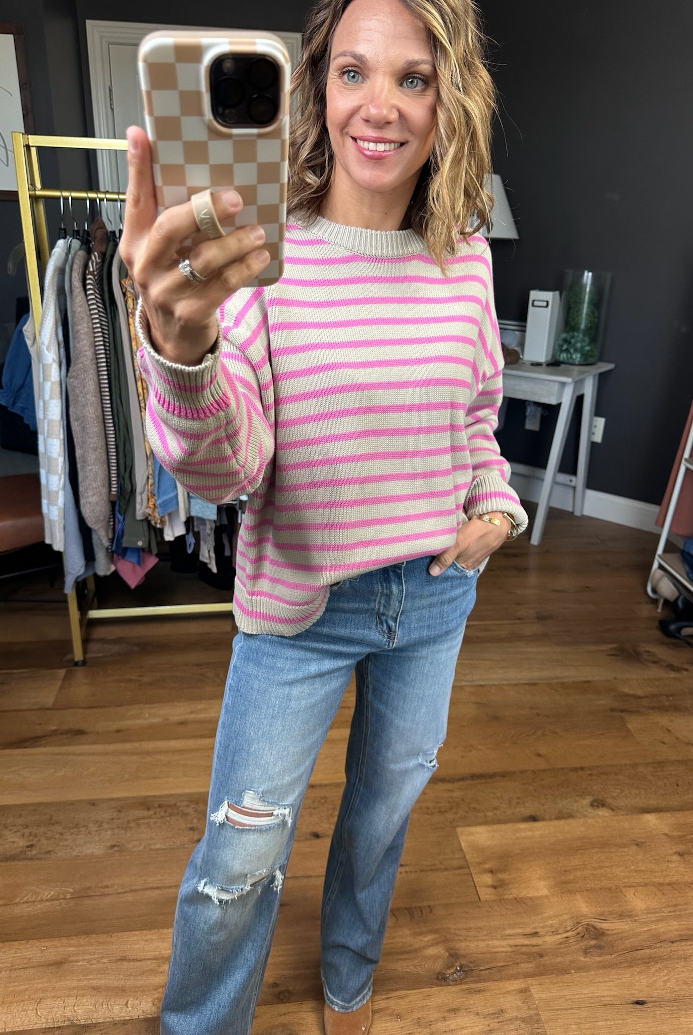 Most Of All Striped Crew Sweater - Multiple Options-Wishlist-Anna Kaytes Boutique, Women's Fashion Boutique in Grinnell, Iowa