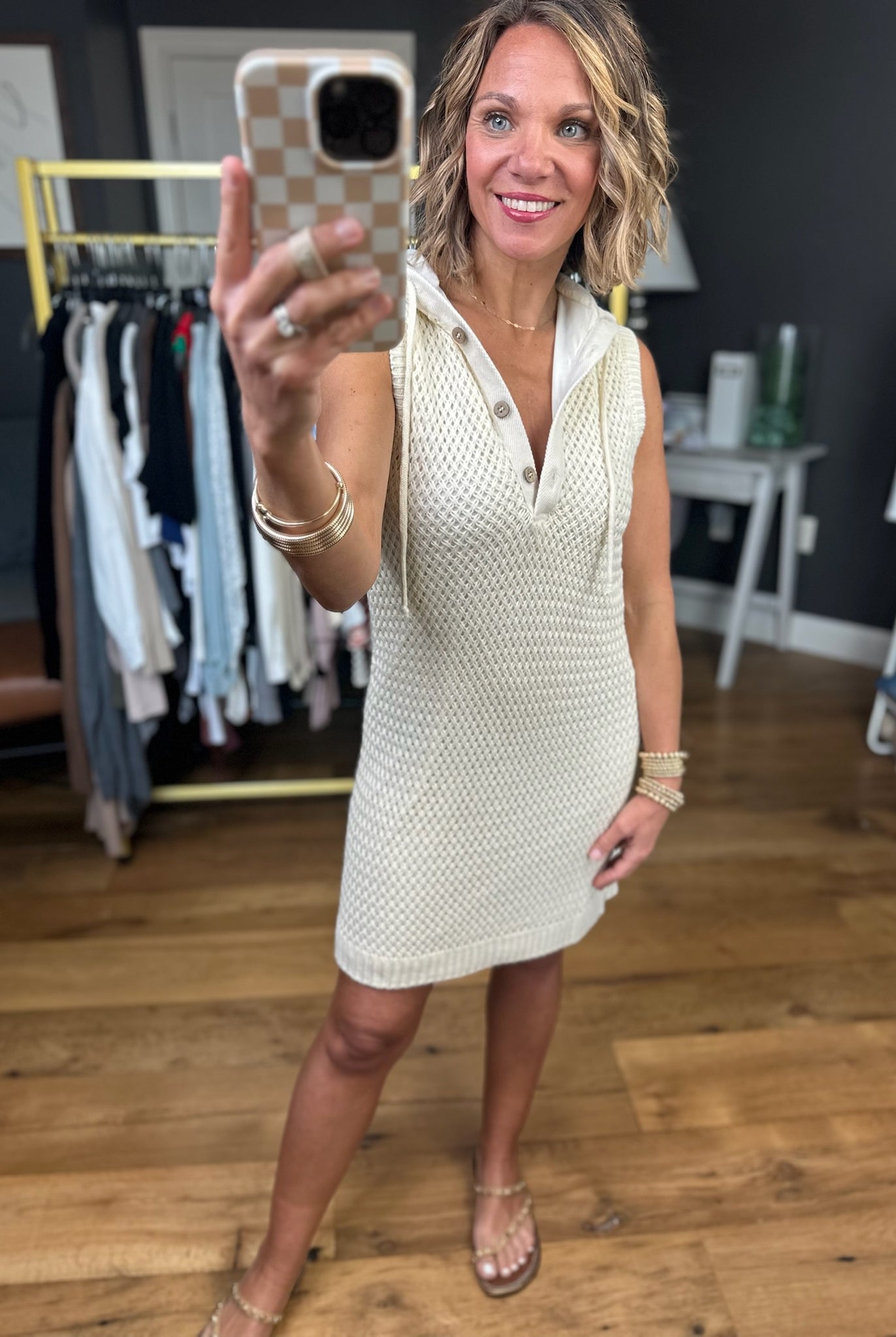 Life's A Breeze Hooded Knit Dress - Natural-Wishlist-Anna Kaytes Boutique, Women's Fashion Boutique in Grinnell, Iowa