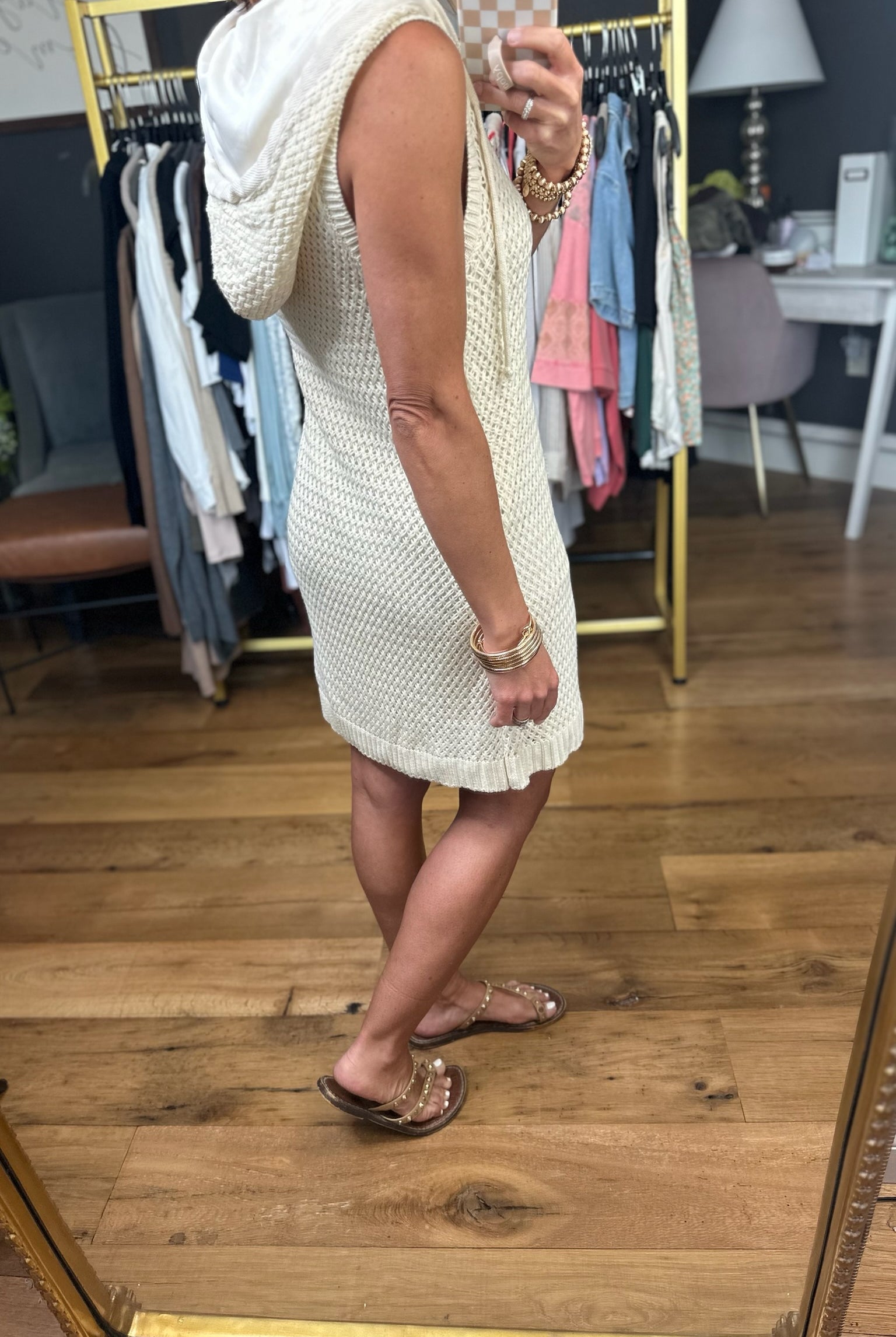 Life's A Breeze Hooded Knit Dress - Natural-Wishlist-Anna Kaytes Boutique, Women's Fashion Boutique in Grinnell, Iowa