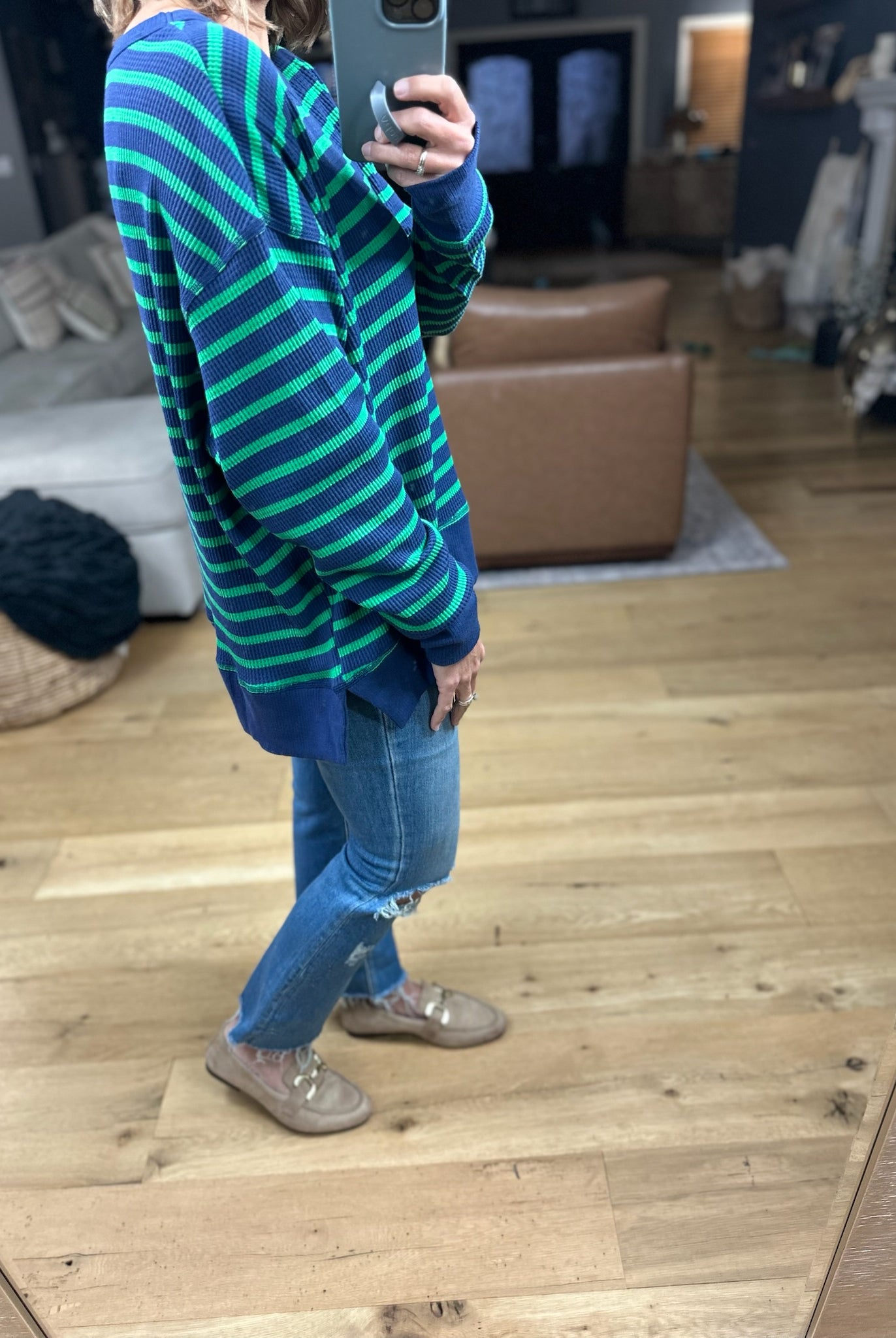 Only Imagine Flowy Waffle Crew-Long Sleeves-By Together-Anna Kaytes Boutique, Women's Fashion Boutique in Grinnell, Iowa