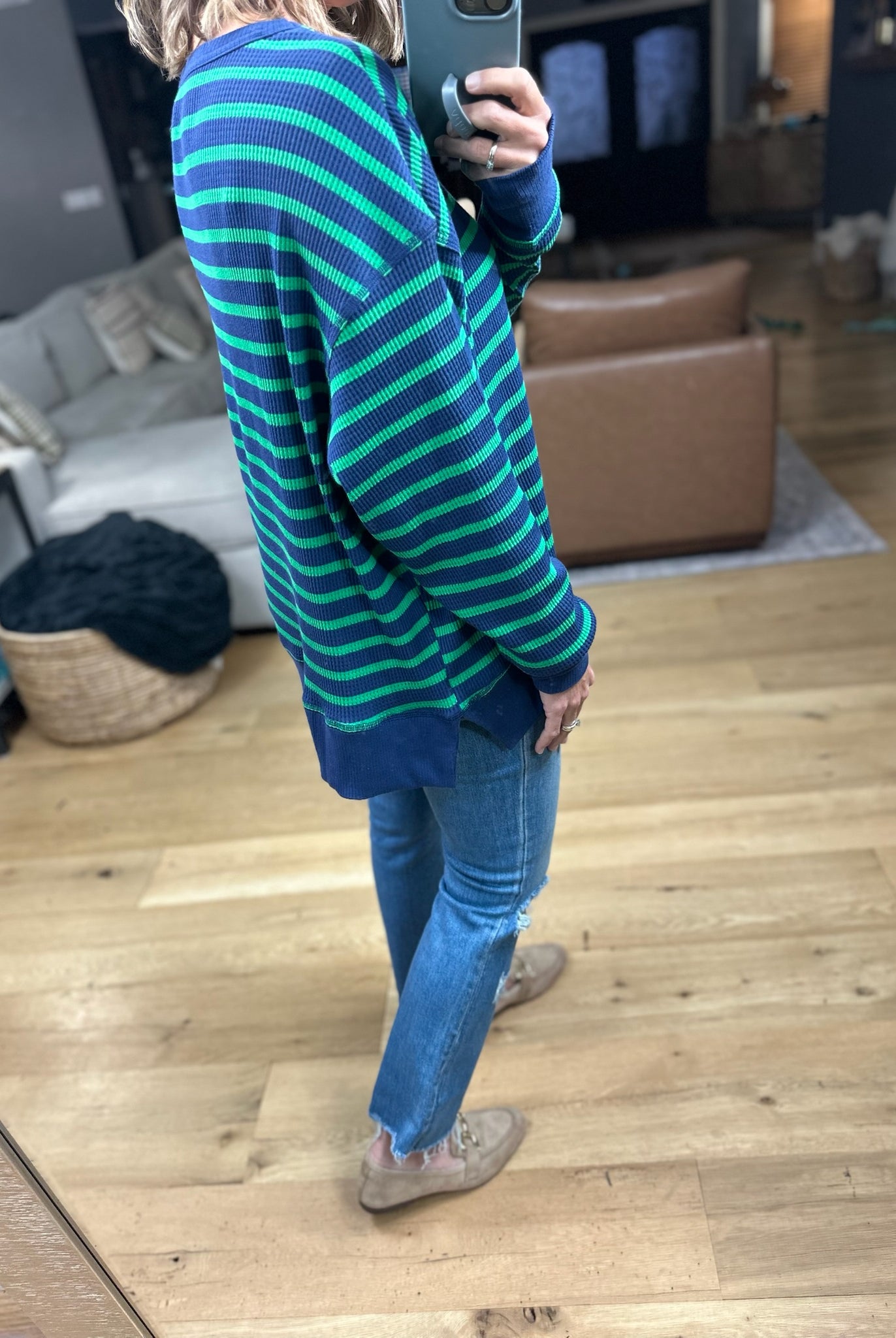 Only Imagine Flowy Waffle Crew-Long Sleeves-By Together-Anna Kaytes Boutique, Women's Fashion Boutique in Grinnell, Iowa