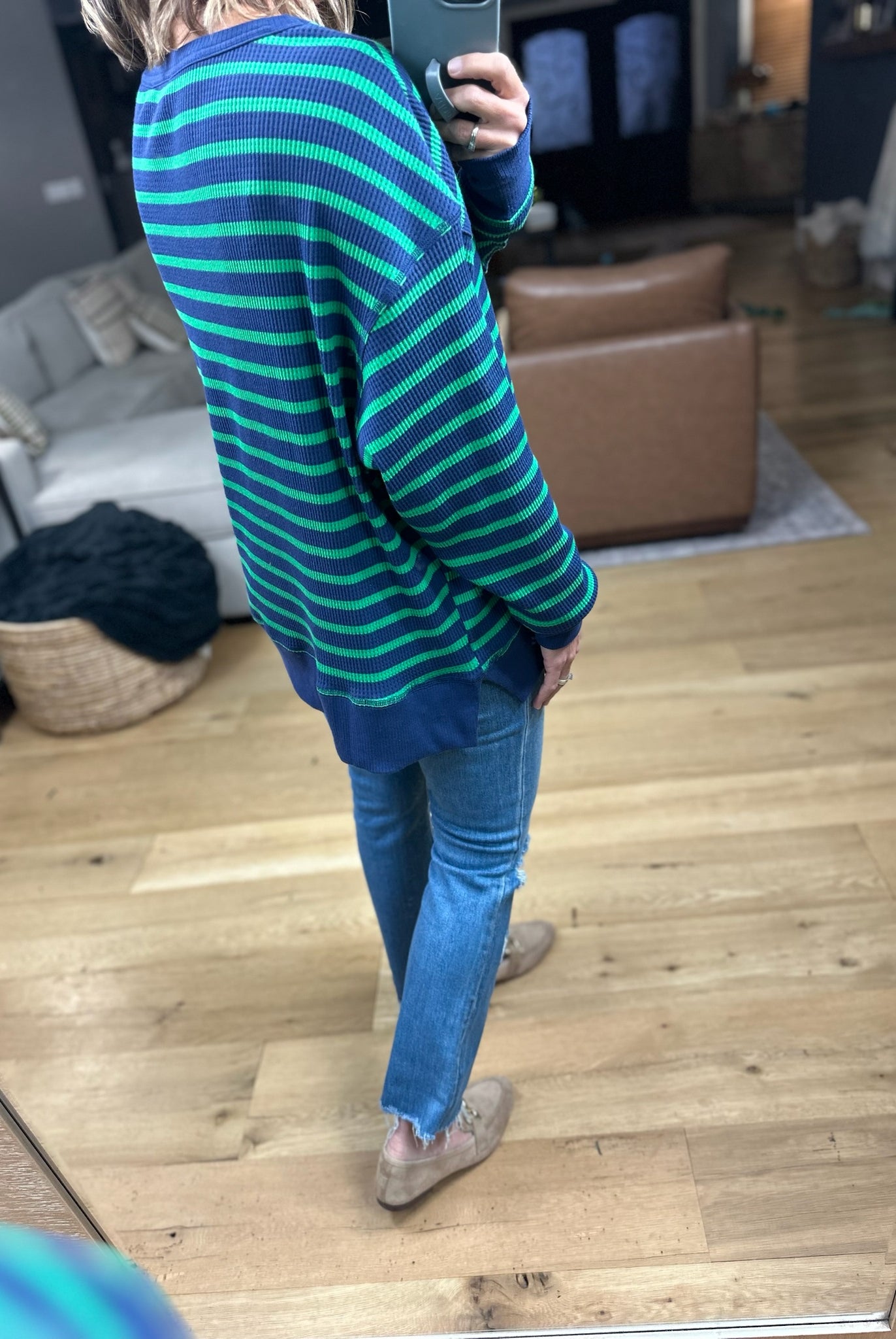 Only Imagine Flowy Waffle Crew-Long Sleeves-By Together-Anna Kaytes Boutique, Women's Fashion Boutique in Grinnell, Iowa