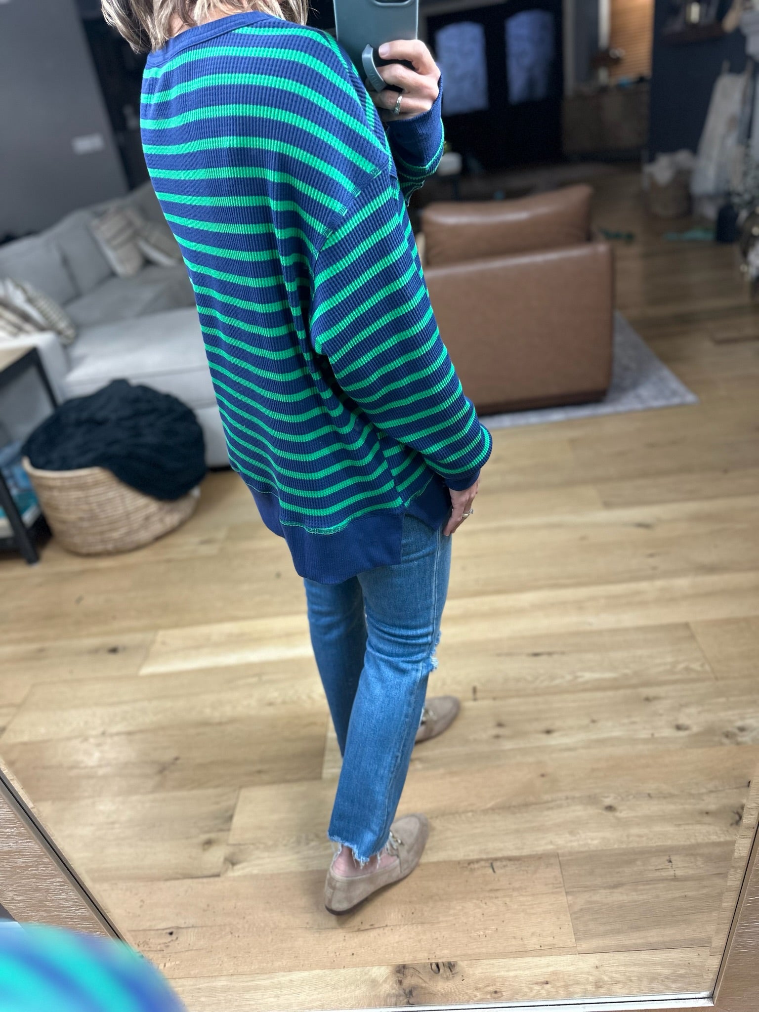 Only Imagine Flowy Waffle Crew-Long Sleeves-By Together-Anna Kaytes Boutique, Women's Fashion Boutique in Grinnell, Iowa