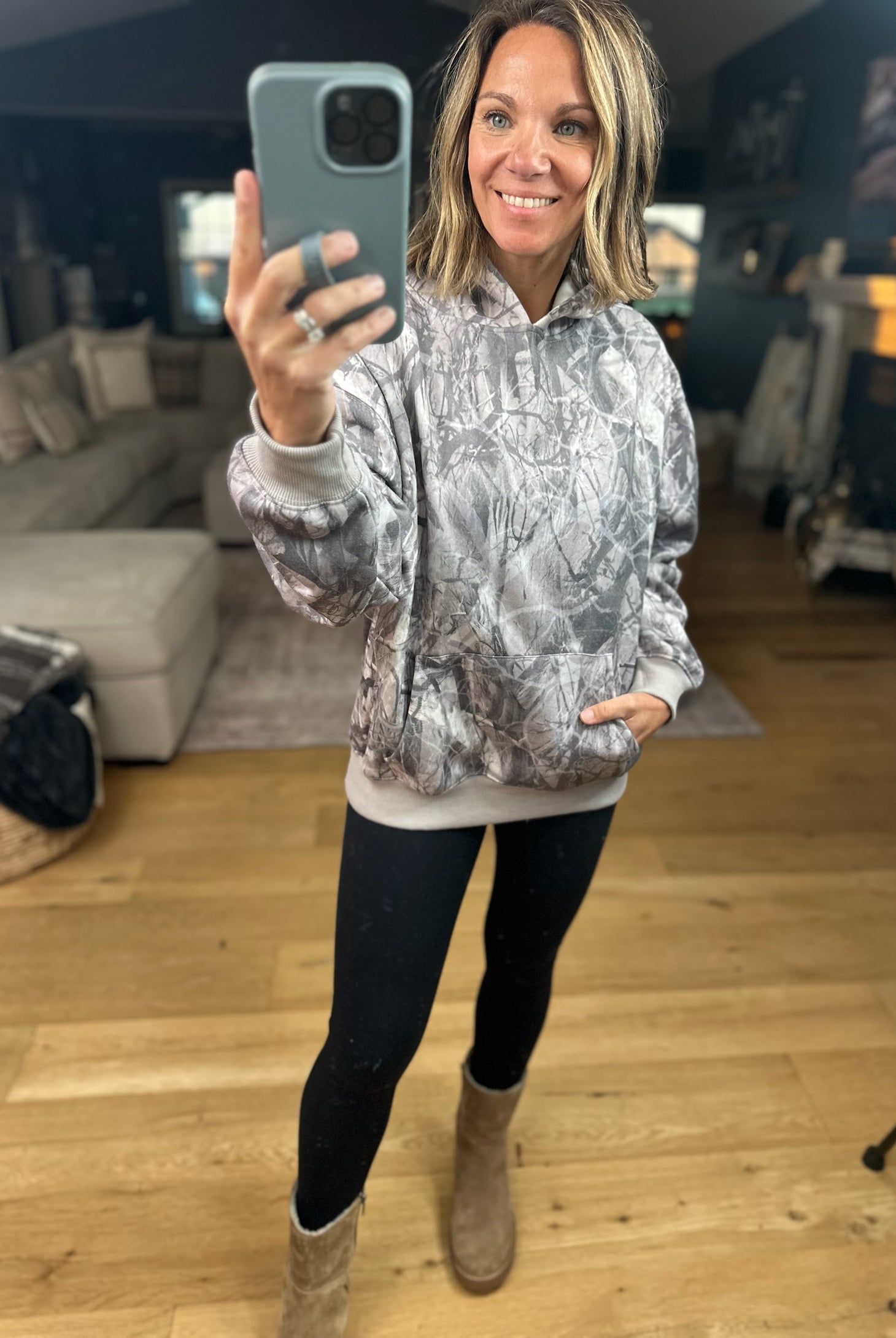 Comfort Camo Hooded Sweatshirt-Sweaters-Pretty Garbage-Anna Kaytes Boutique, Women's Fashion Boutique in Grinnell, Iowa