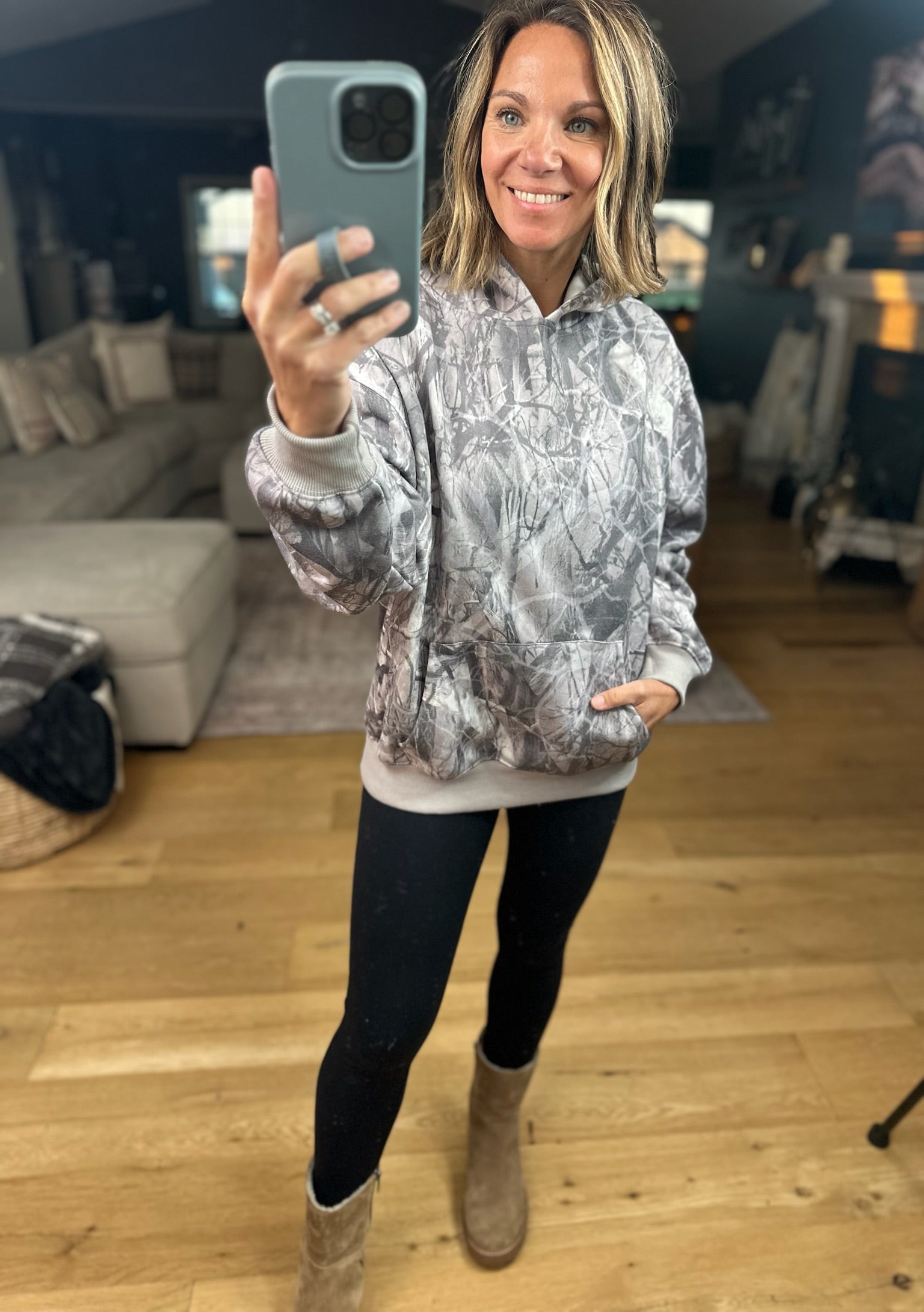 Comfort Camo Hooded Sweatshirt-Sweaters-Pretty Garbage-Anna Kaytes Boutique, Women's Fashion Boutique in Grinnell, Iowa