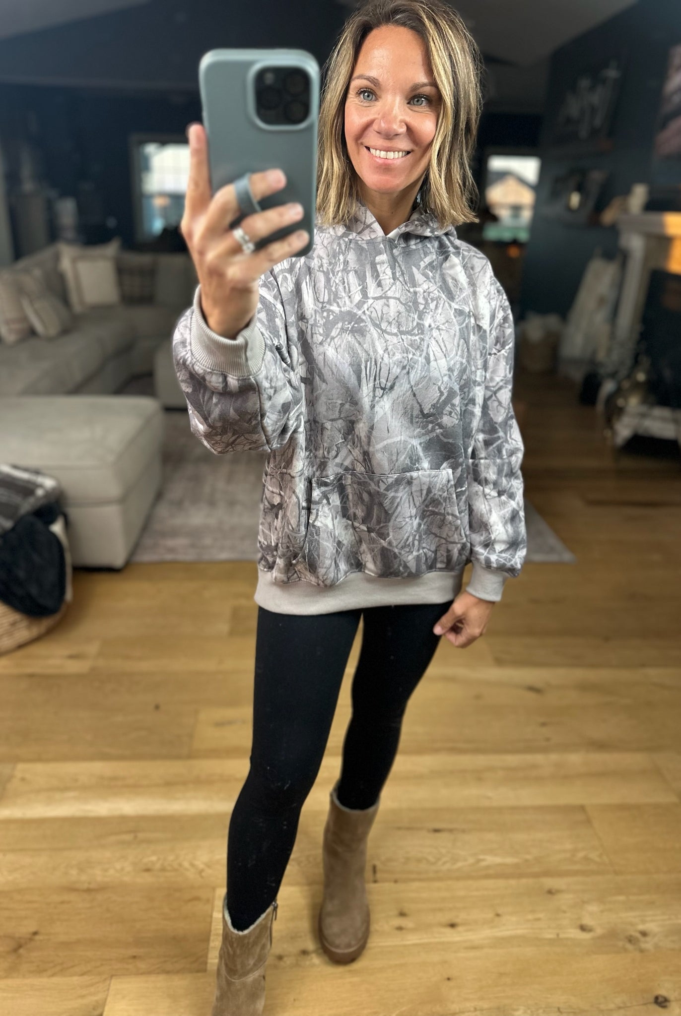 Comfort Camo Hooded Sweatshirt-Sweaters-Pretty Garbage-Anna Kaytes Boutique, Women's Fashion Boutique in Grinnell, Iowa