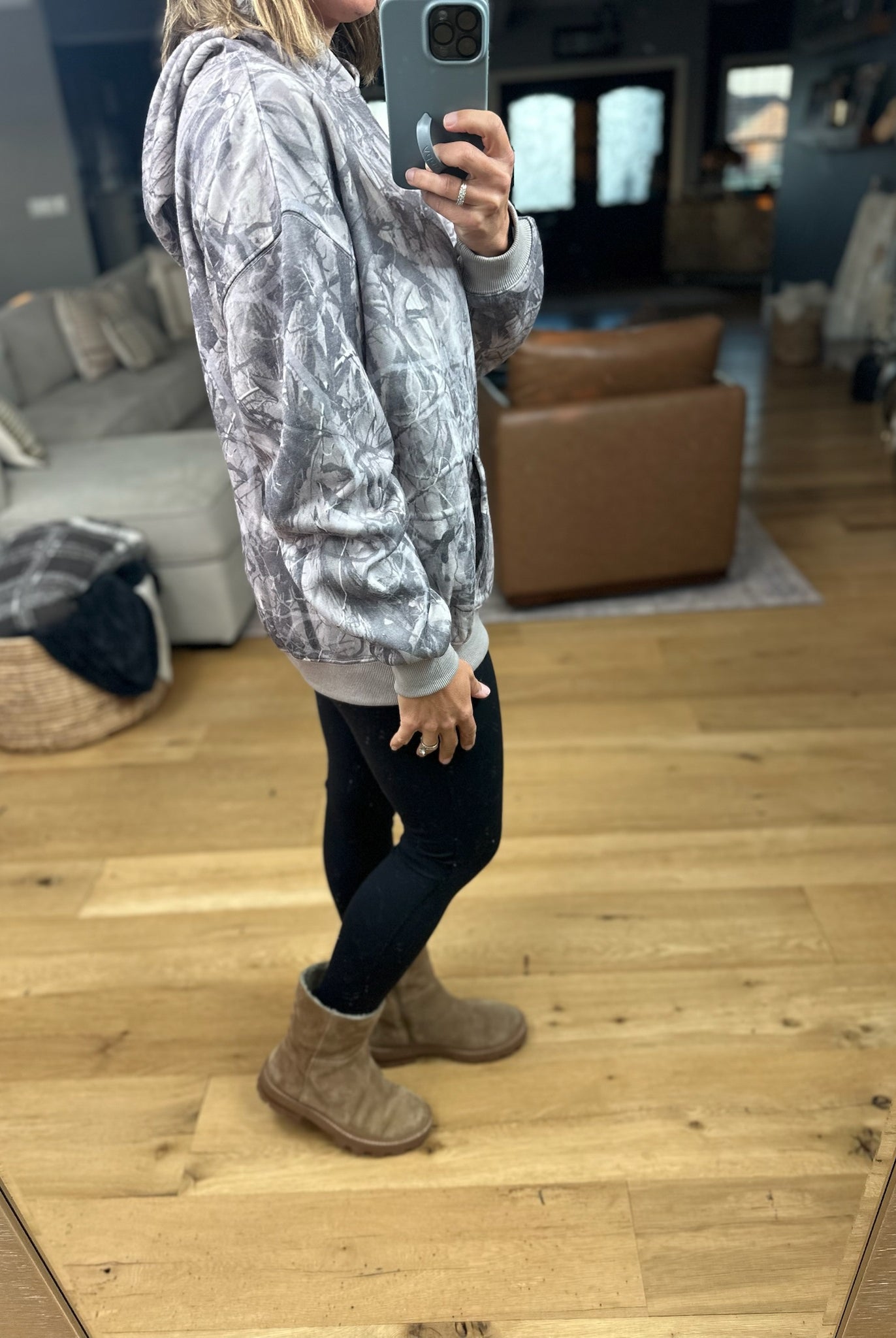 Comfort Camo Hooded Sweatshirt-Sweaters-Pretty Garbage-Anna Kaytes Boutique, Women's Fashion Boutique in Grinnell, Iowa