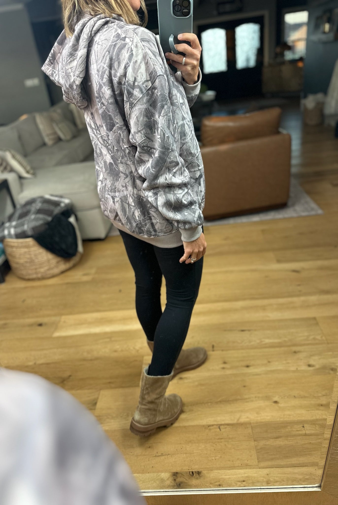 Comfort Camo Hooded Sweatshirt-Sweaters-Pretty Garbage-Anna Kaytes Boutique, Women's Fashion Boutique in Grinnell, Iowa