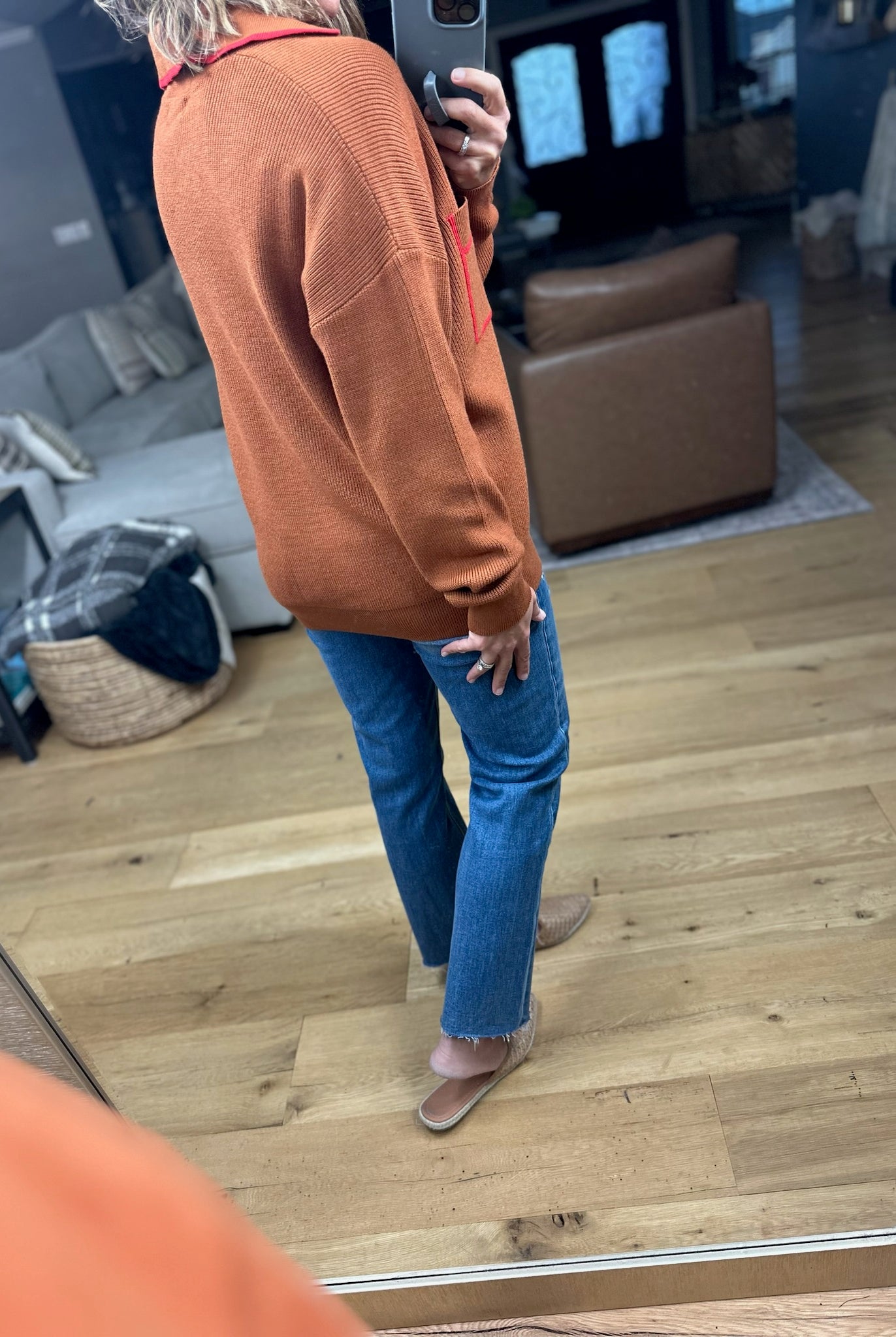 Easy Feel Collared V-Neck Knit-Sweaters-& Merci-Anna Kaytes Boutique, Women's Fashion Boutique in Grinnell, Iowa