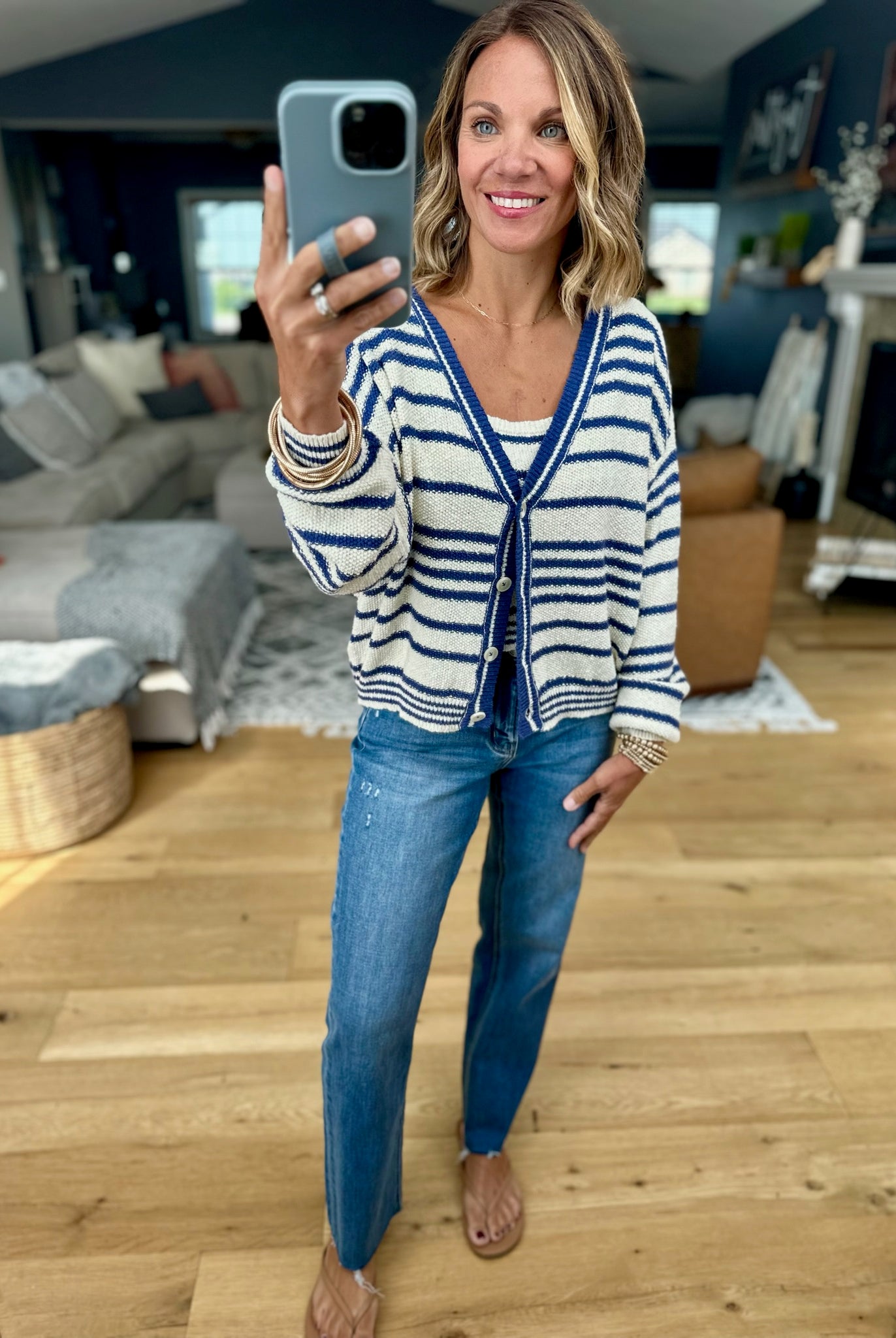 Darling Girl Striped Knit Tank + Cardigan Set-By Together-Anna Kaytes Boutique, Women's Fashion Boutique in Grinnell, Iowa