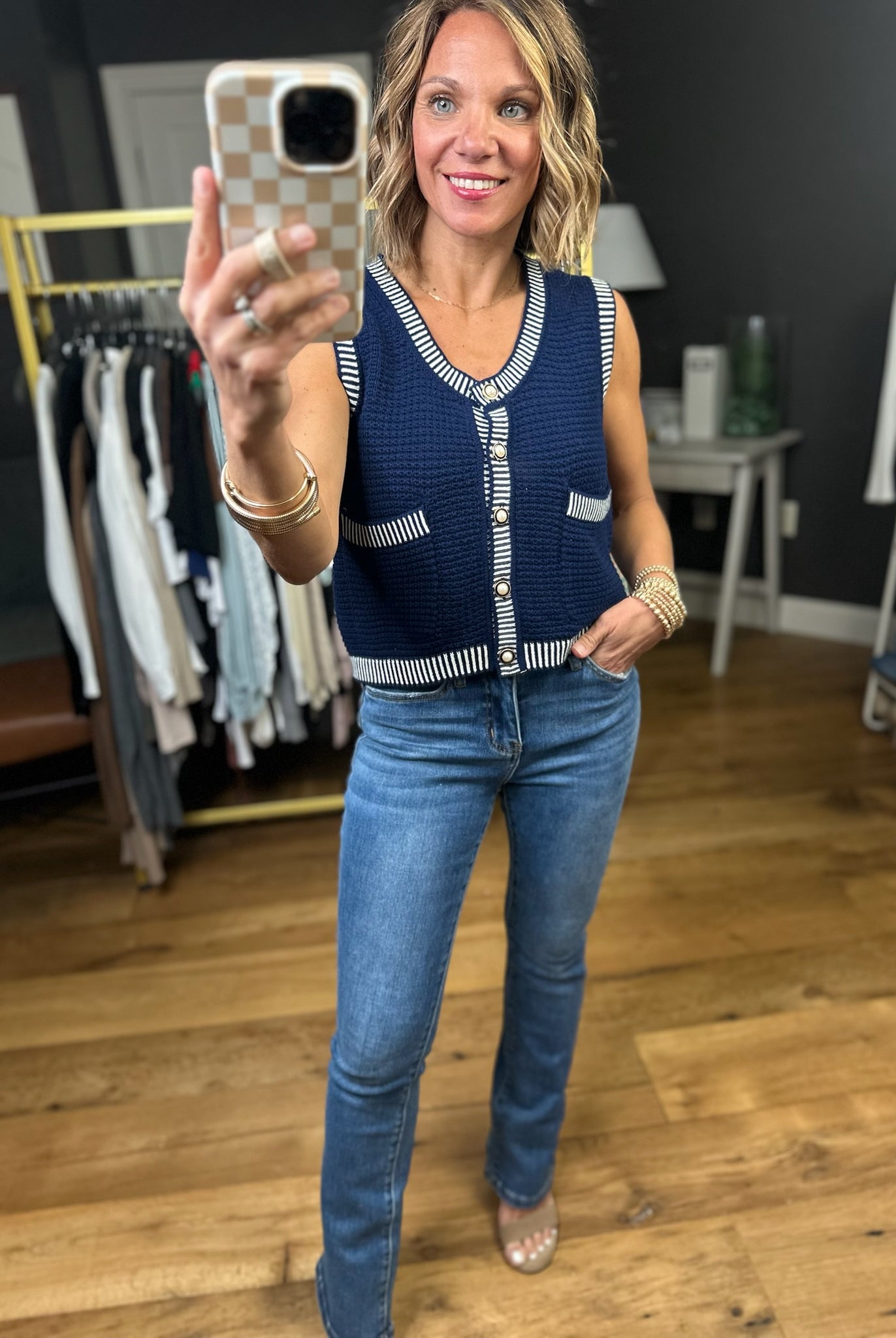 Top Of My Mind Knit Vest - Navy-Entro-Anna Kaytes Boutique, Women's Fashion Boutique in Grinnell, Iowa