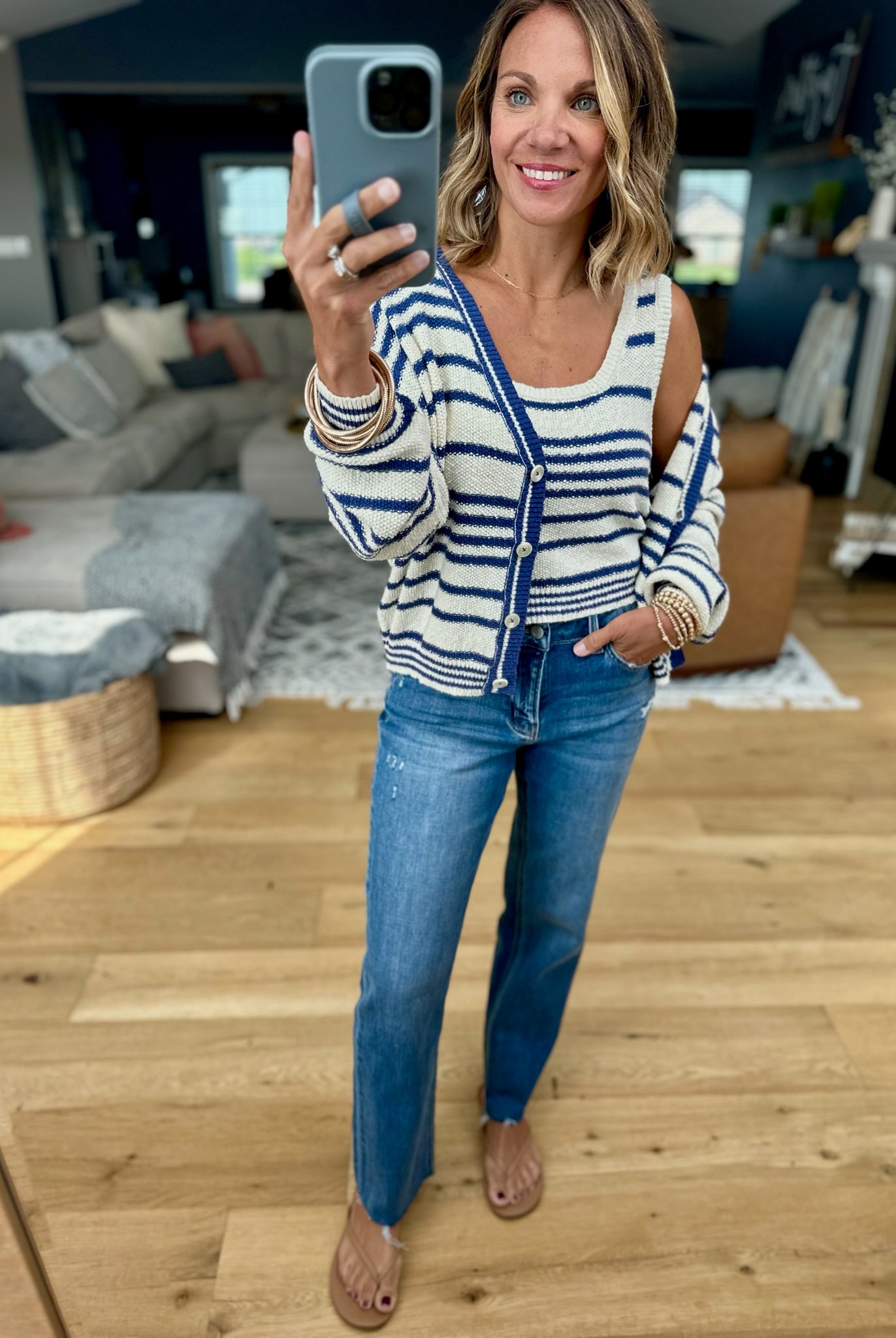 Darling Girl Striped Knit Tank + Cardigan Set-By Together-Anna Kaytes Boutique, Women's Fashion Boutique in Grinnell, Iowa