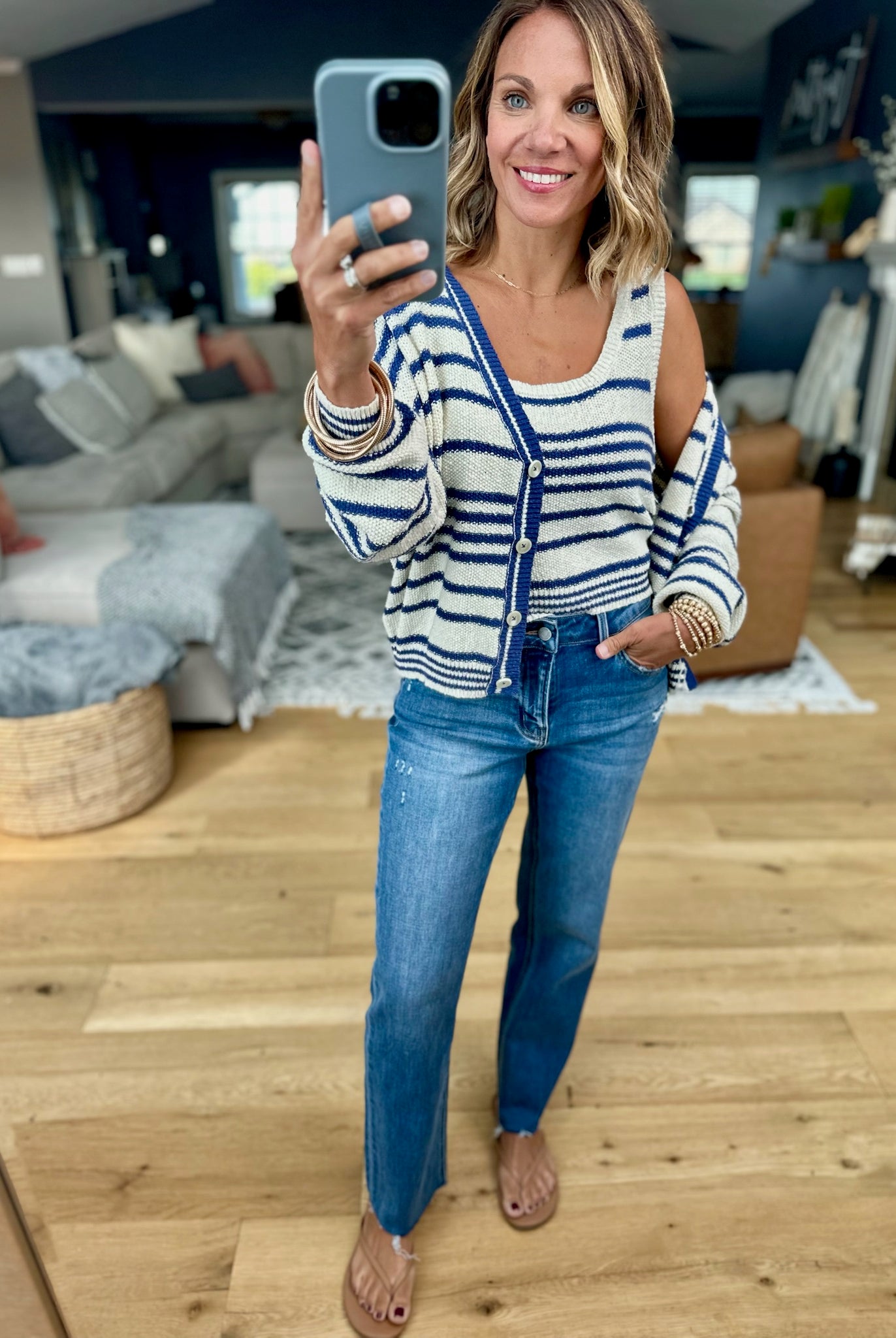 Darling Girl Striped Knit Tank + Cardigan Set-By Together-Anna Kaytes Boutique, Women's Fashion Boutique in Grinnell, Iowa