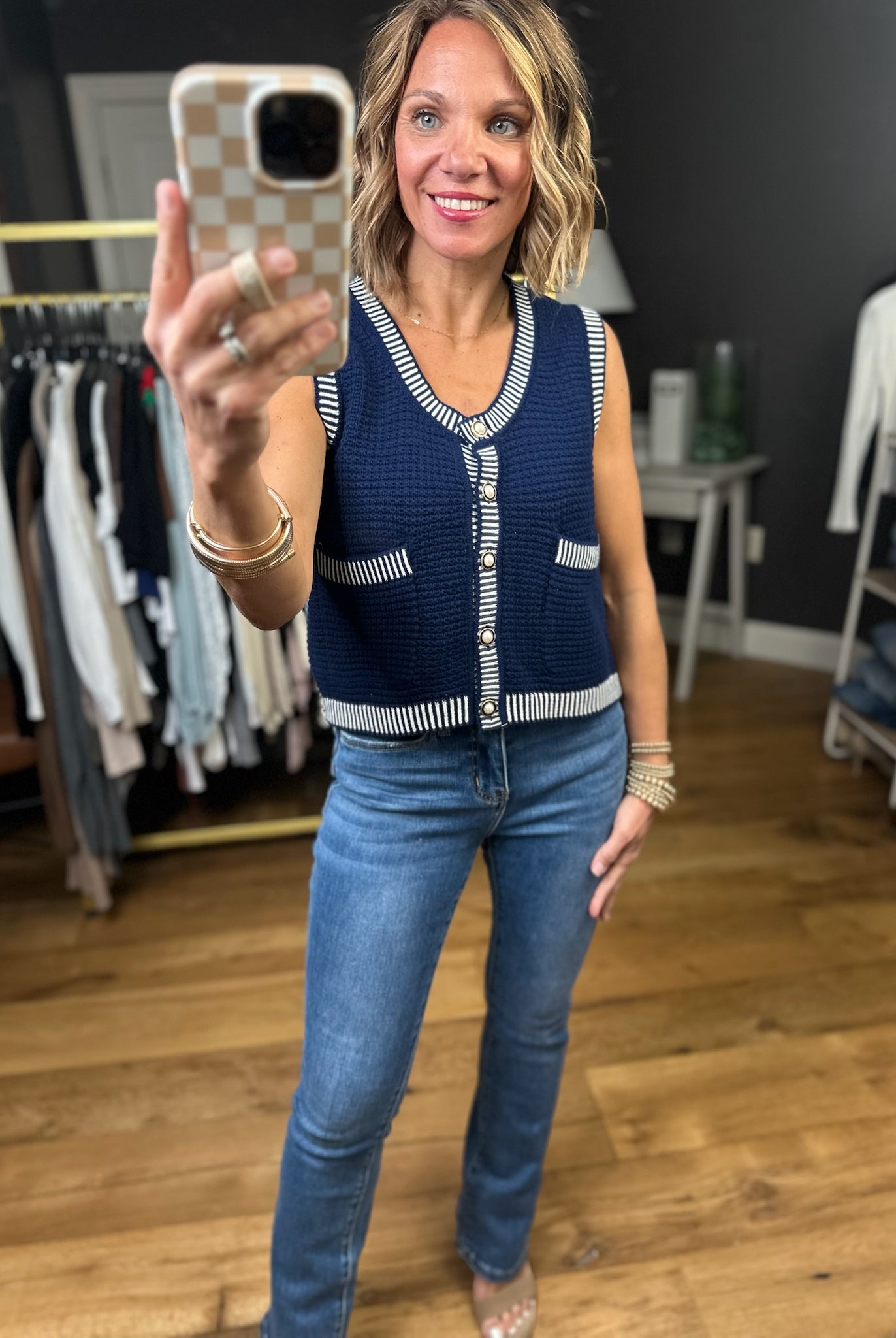 Top Of My Mind Knit Vest - Navy-Entro-Anna Kaytes Boutique, Women's Fashion Boutique in Grinnell, Iowa