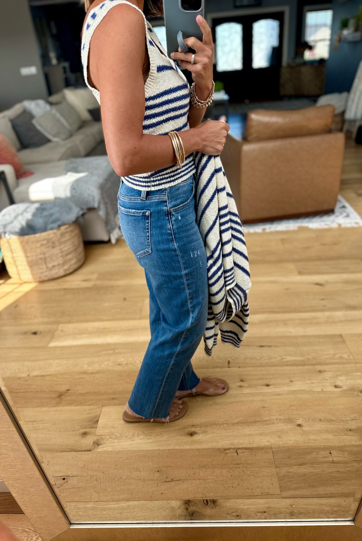 Darling Girl Striped Knit Tank + Cardigan Set-By Together-Anna Kaytes Boutique, Women's Fashion Boutique in Grinnell, Iowa