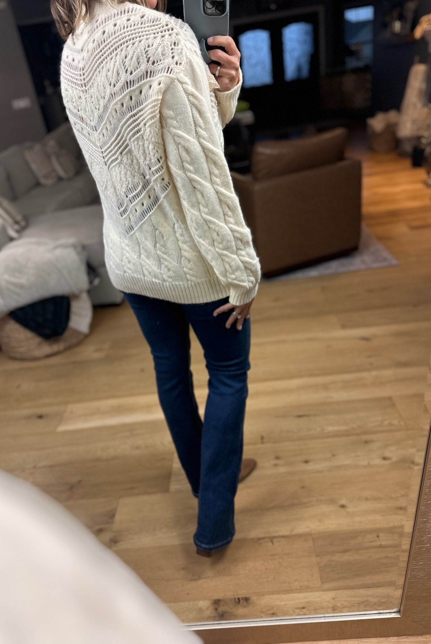 Love In Lace Knit Sweater-Sweaters-& Merci-Anna Kaytes Boutique, Women's Fashion Boutique in Grinnell, Iowa