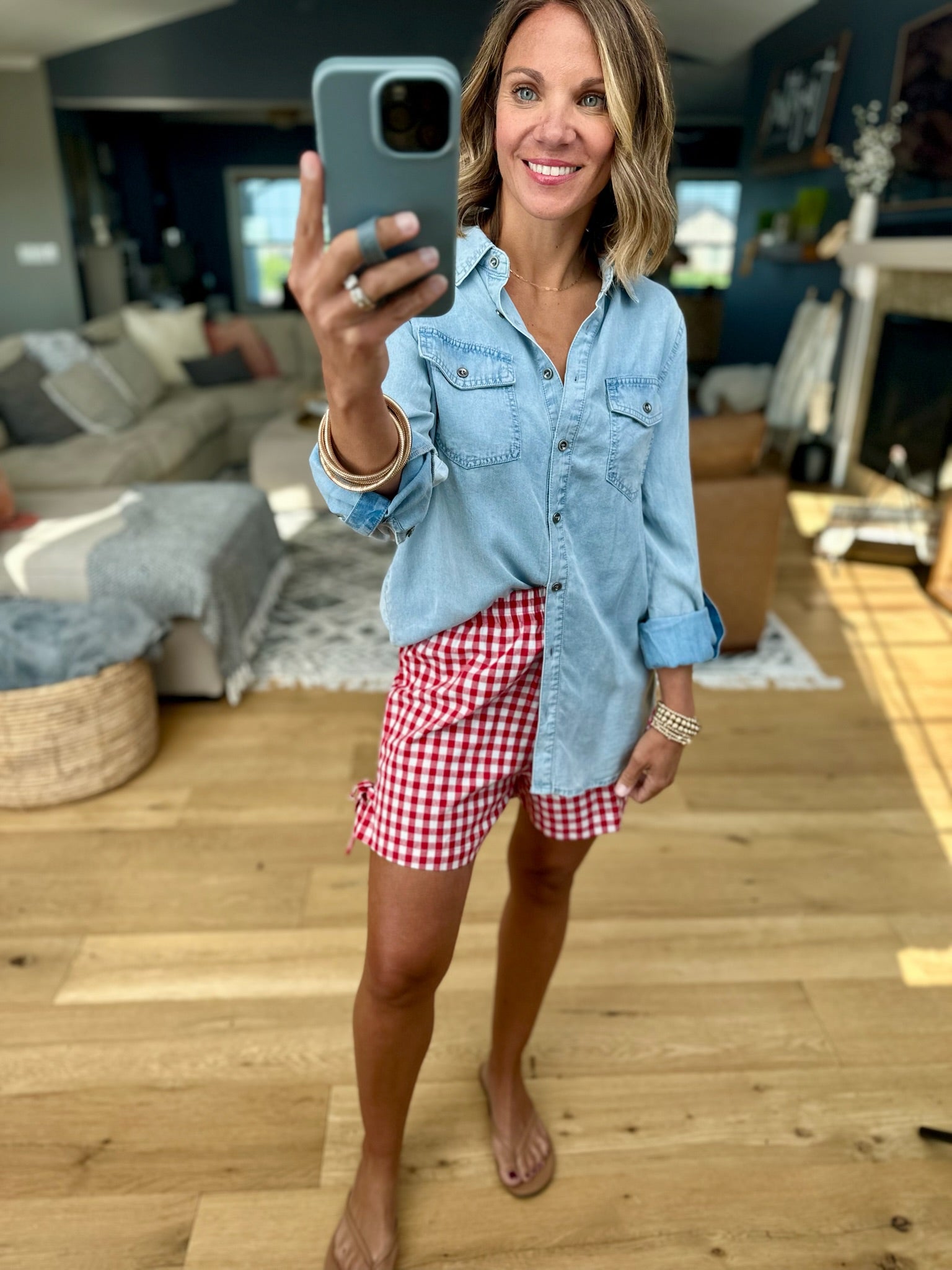 The Cassie Gingham Shorts-Very J-Anna Kaytes Boutique, Women's Fashion Boutique in Grinnell, Iowa