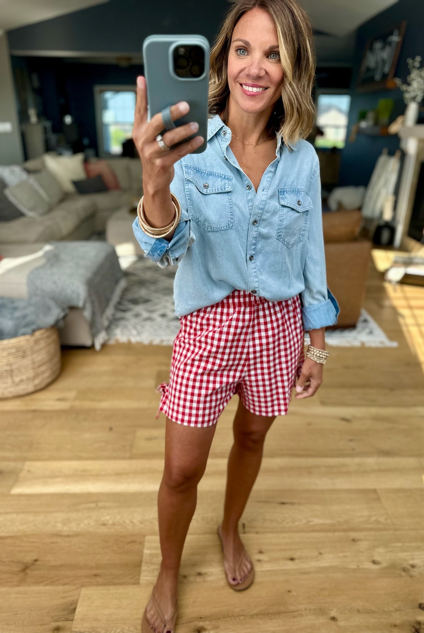 The Cassie Gingham Shorts-Very J-Anna Kaytes Boutique, Women's Fashion Boutique in Grinnell, Iowa
