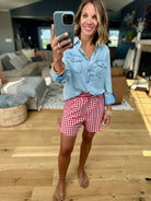 The Cassie Gingham Shorts-Very J-Anna Kaytes Boutique, Women's Fashion Boutique in Grinnell, Iowa