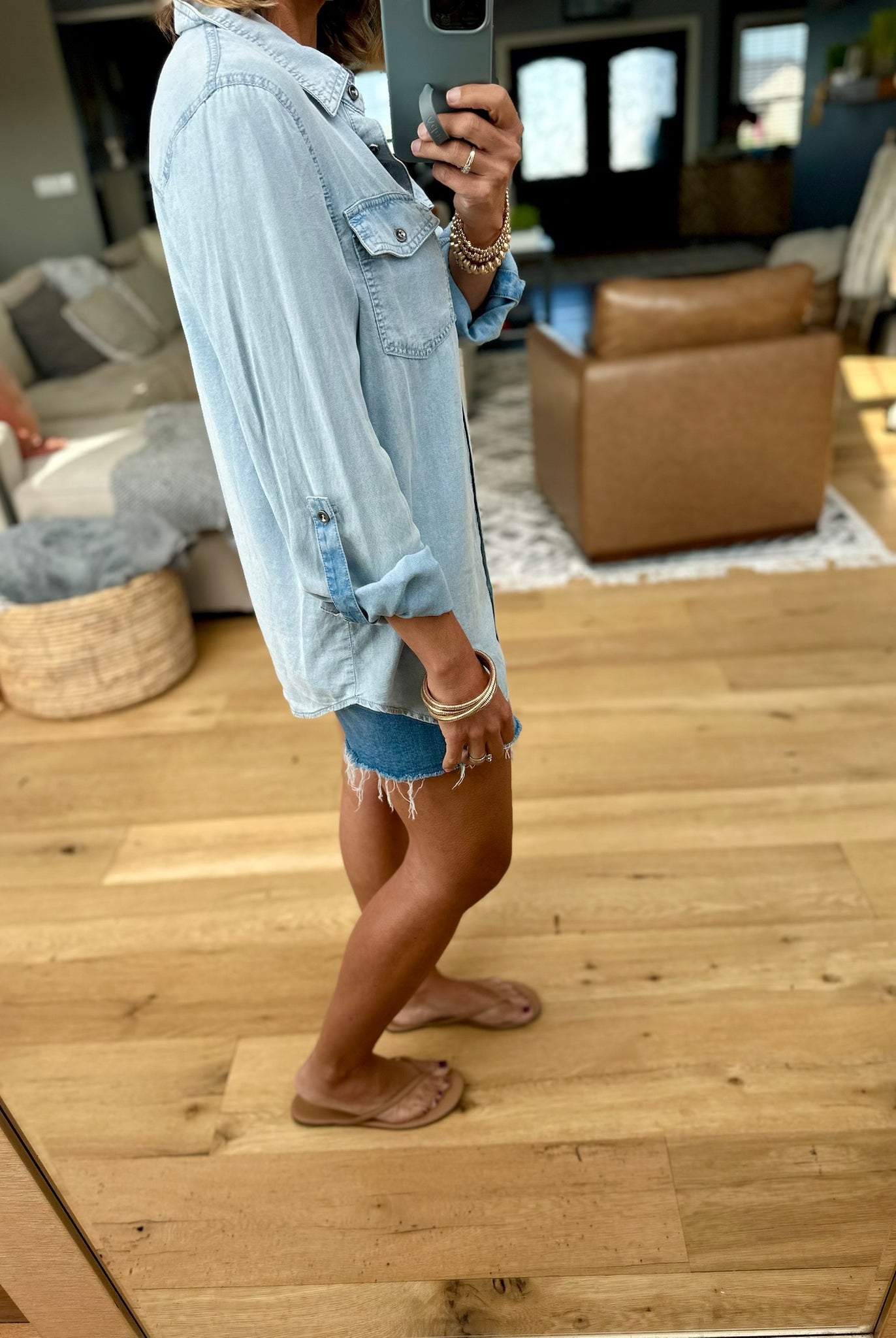 Holding On Tencel Button-Down Top-Doe & Rae-Anna Kaytes Boutique, Women's Fashion Boutique in Grinnell, Iowa