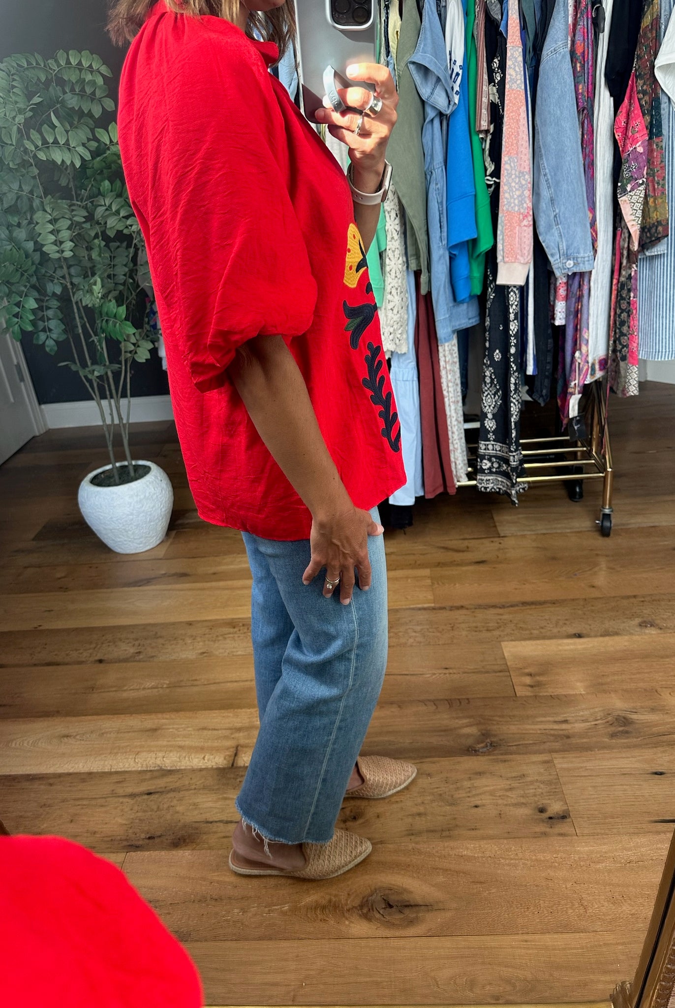 Around The World Embroidery Detail Top-Short Sleeves-Umgee-Anna Kaytes Boutique, Women's Fashion Boutique in Grinnell, Iowa