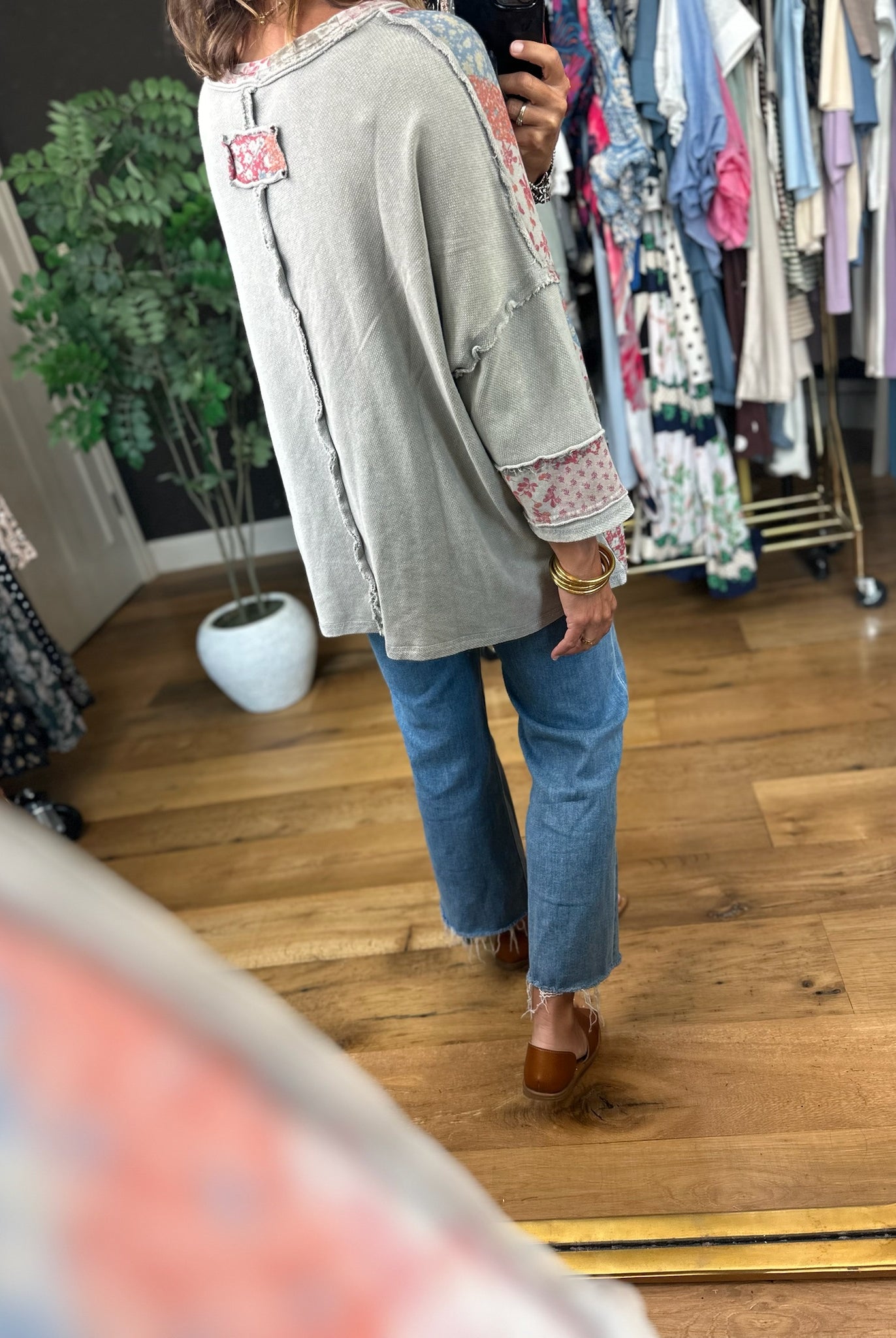 What To Say Patchwork Top-Short Sleeves-Easel-Anna Kaytes Boutique, Women's Fashion Boutique in Grinnell, Iowa