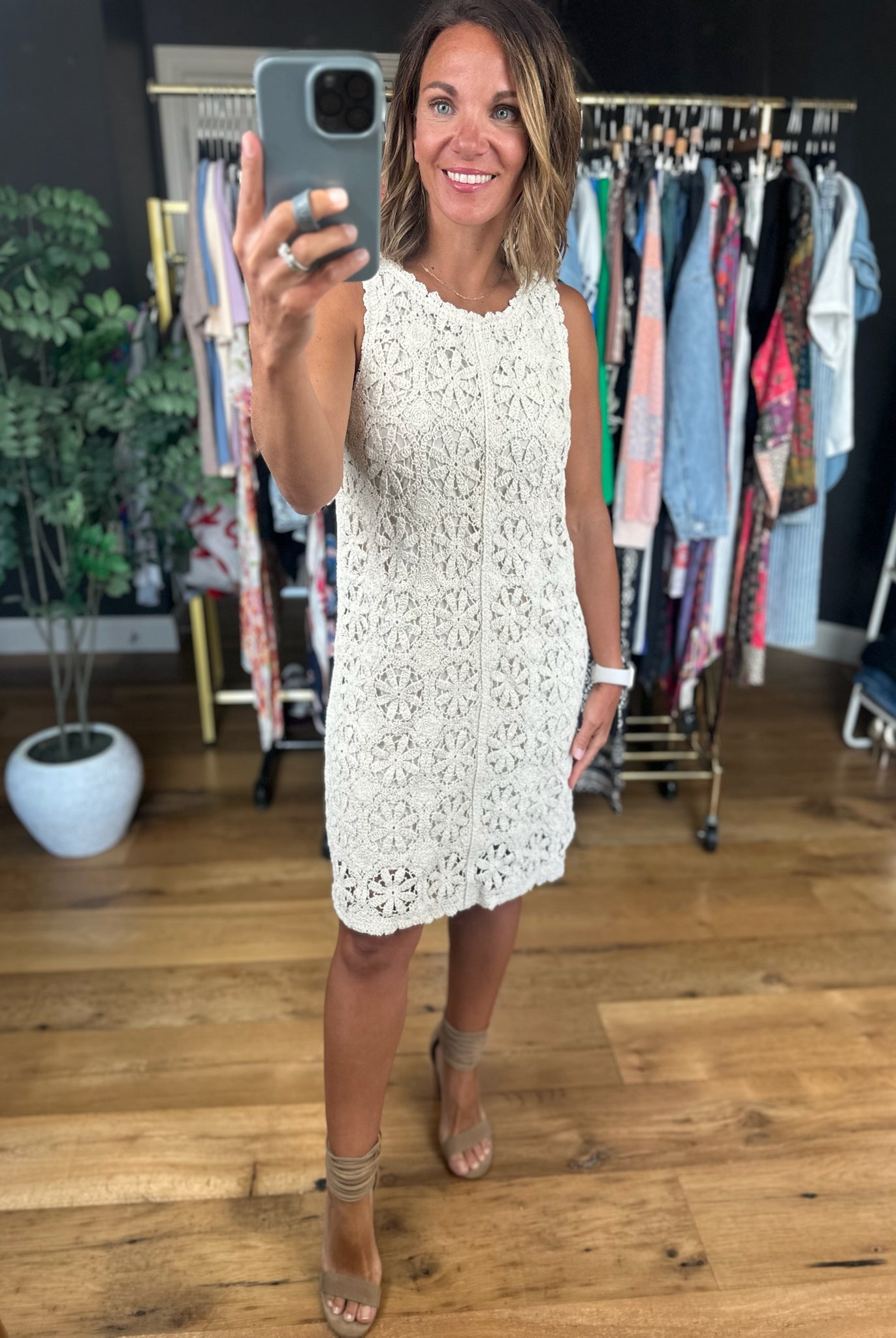 Always Yours Crochet Detail Dress-Dresses-Wishlist-Anna Kaytes Boutique, Women's Fashion Boutique in Grinnell, Iowa