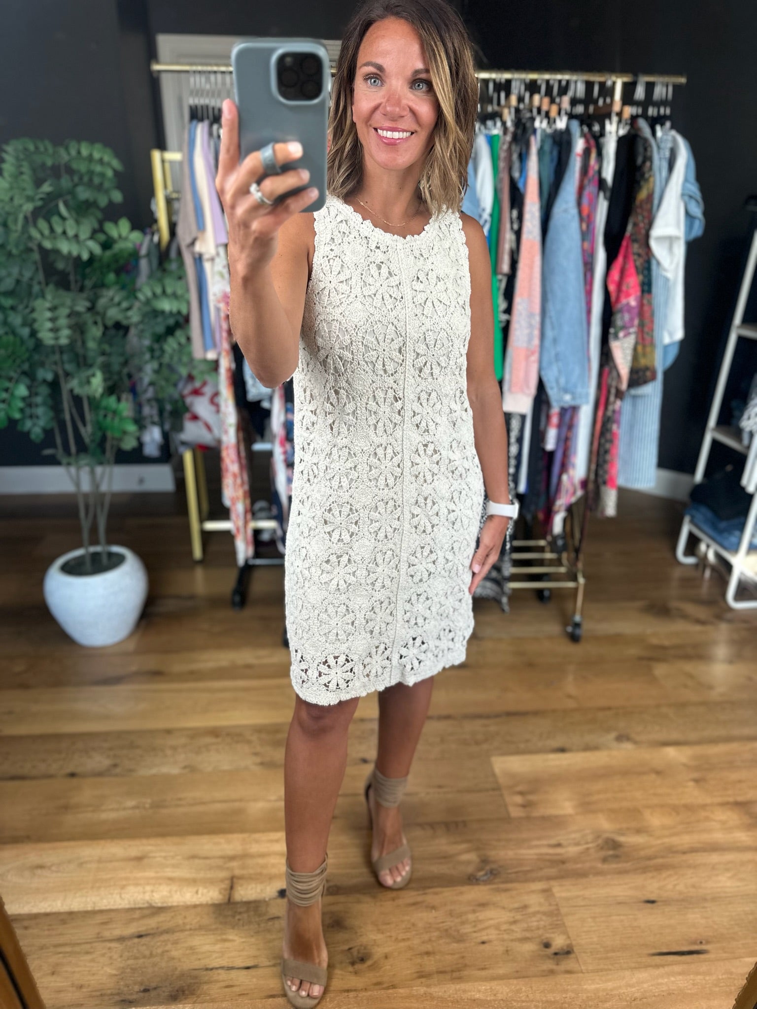 Always Yours Crochet Detail Dress-Dresses-Wishlist-Anna Kaytes Boutique, Women's Fashion Boutique in Grinnell, Iowa